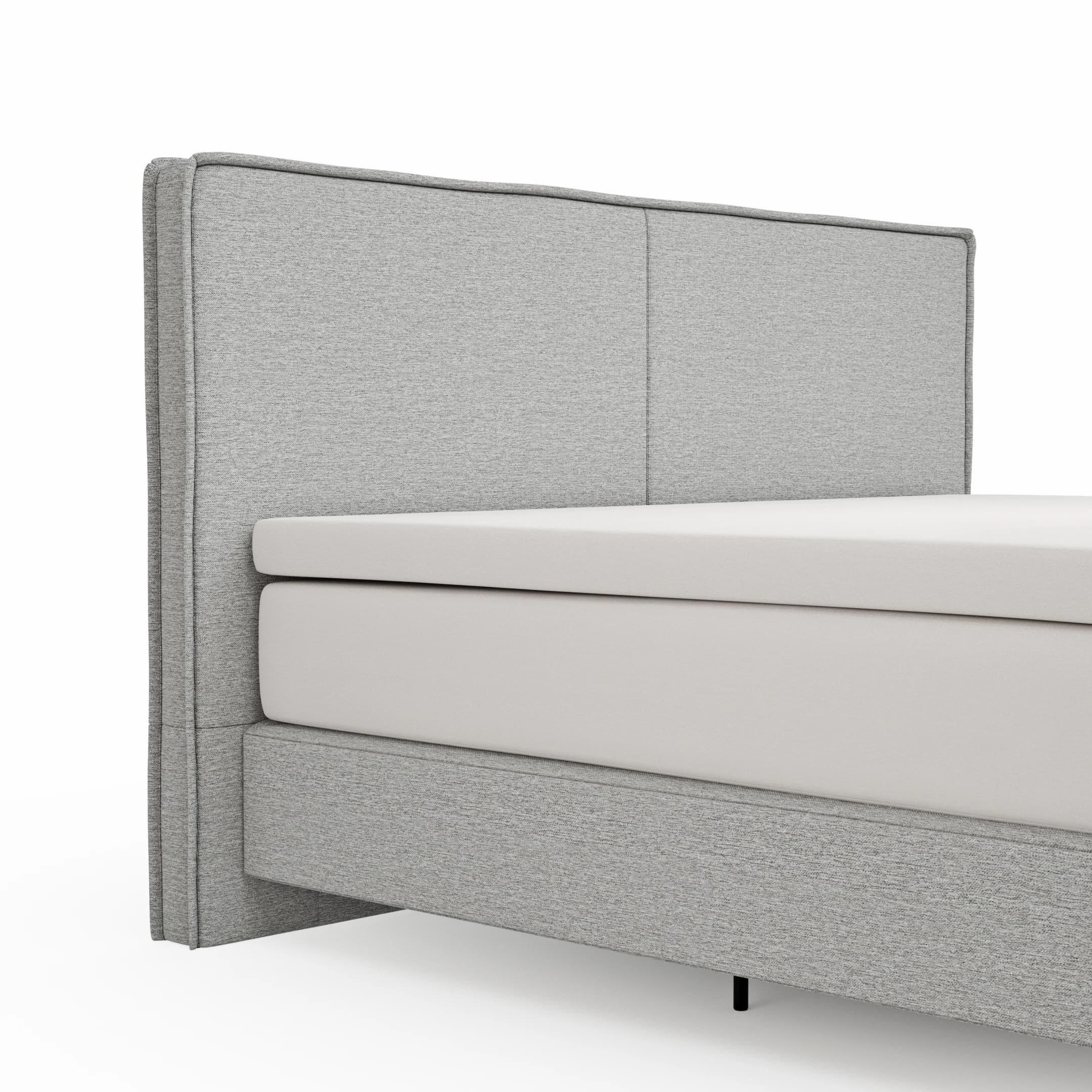 Boxspringbett Alpin - Liegefläche 160x200cm, Stoff, Grau