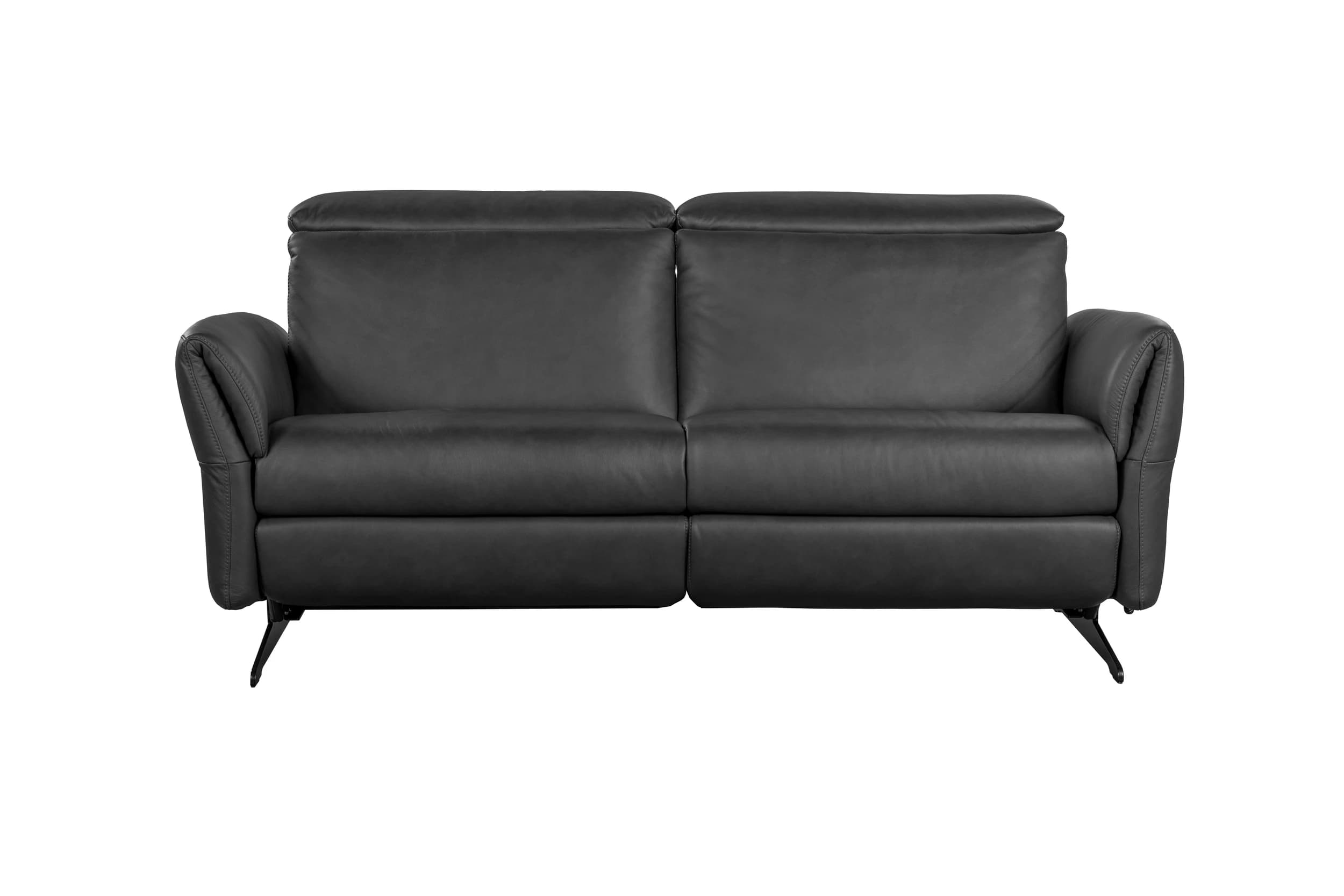 Sofa - 2-Sitzer, Relaxfunktion/Kopfteil verstellbar motorisch, Leder, Anthrazit
