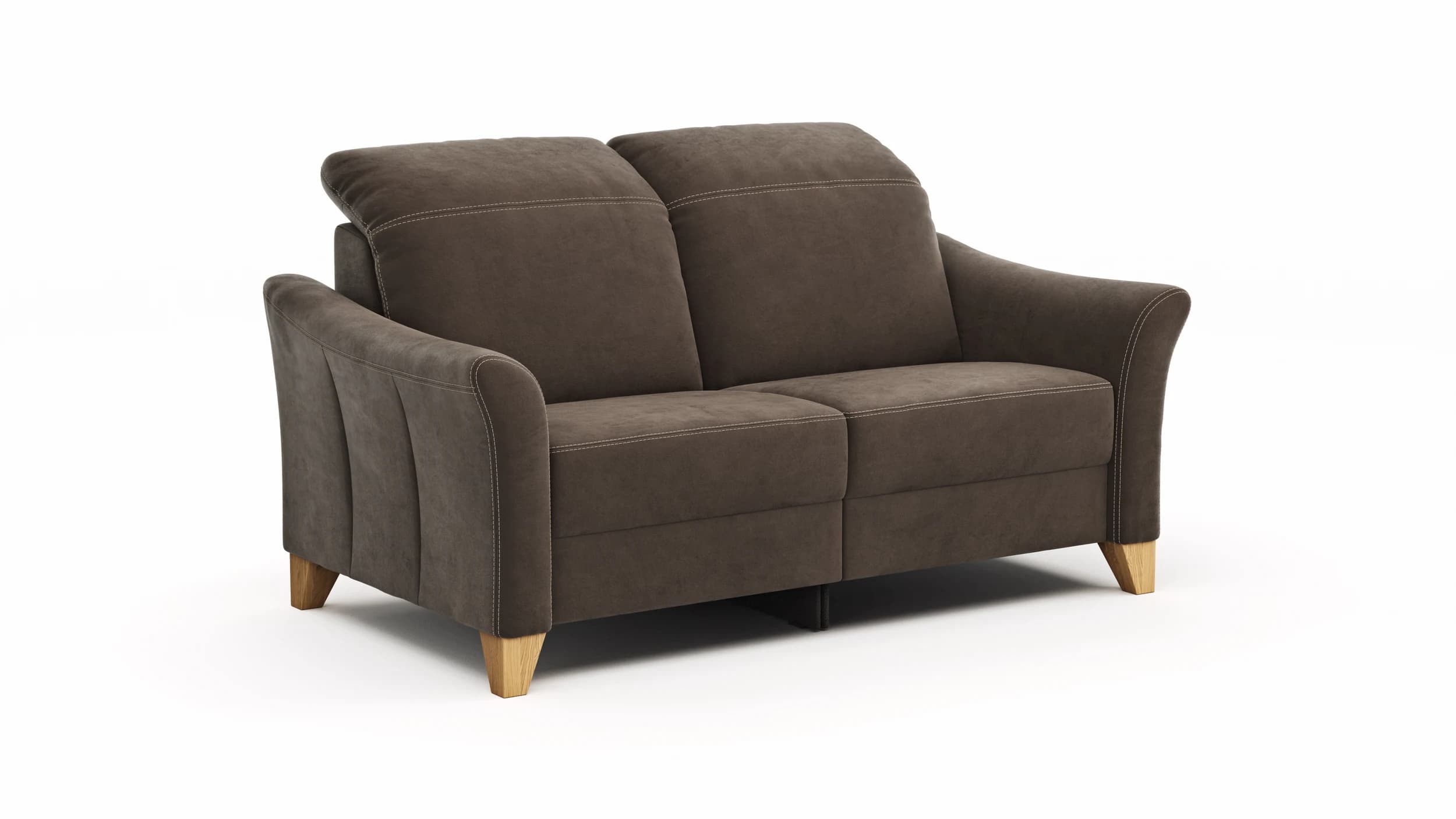 Sofa Canterbury - 2,5-Sitzer inkl. Relaxfunktion/Kopfteil verstellbar (motorisch), Stoff, Dunkelbraun