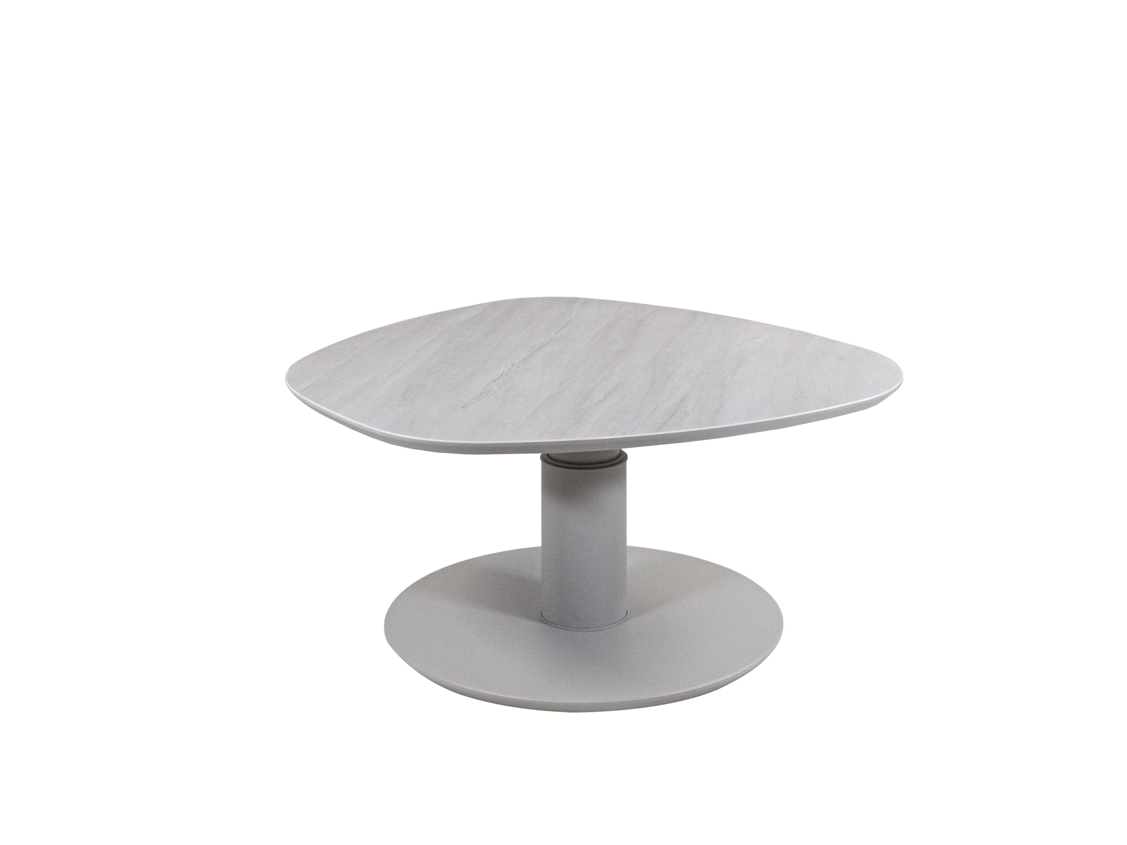 Couchtisch - höhenverstellbar, Durchmesser ca. 80 cm, Steingrau 