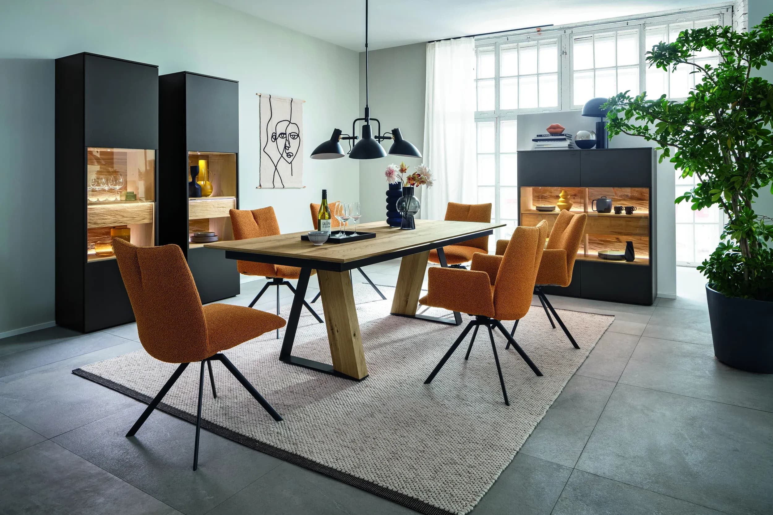 Esstisch - ausziehbar, LB ca. 220x100 cm, Eiche Furnier