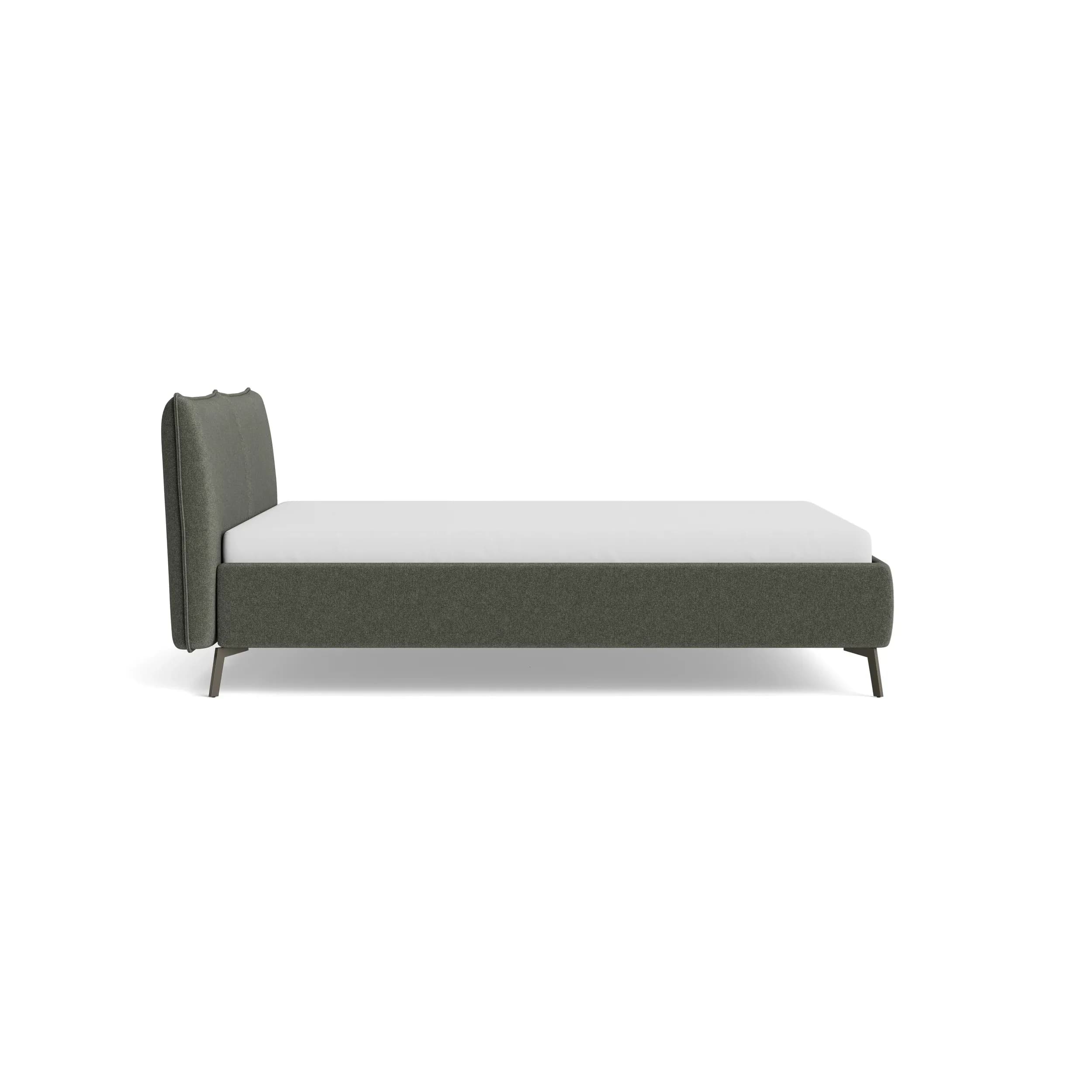 Bettgestell Coria - Liegefläche 180x200 cm, Stoff, Olive