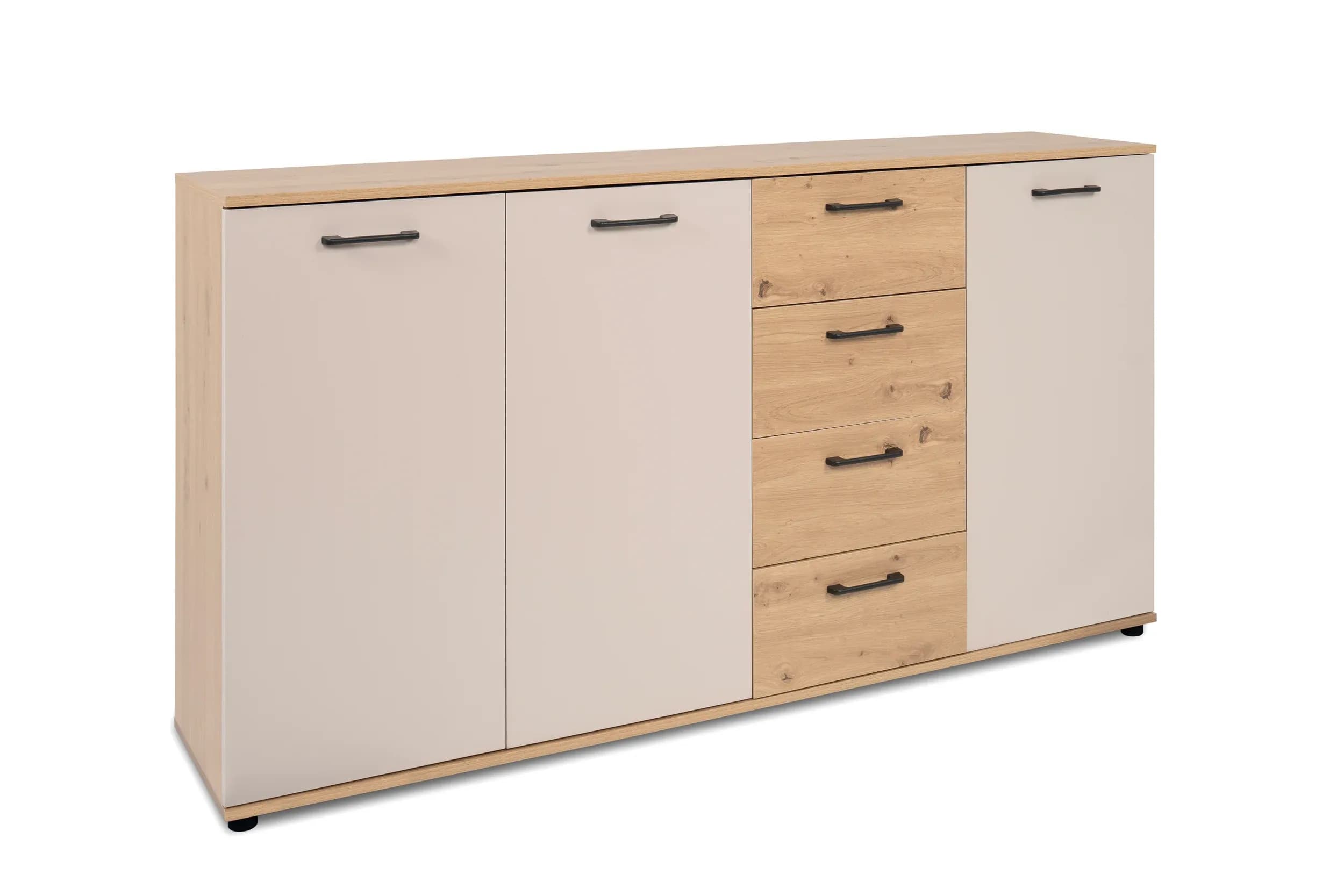 Sideboard- B ca. 160 cm, Eiche Dekor, Beige