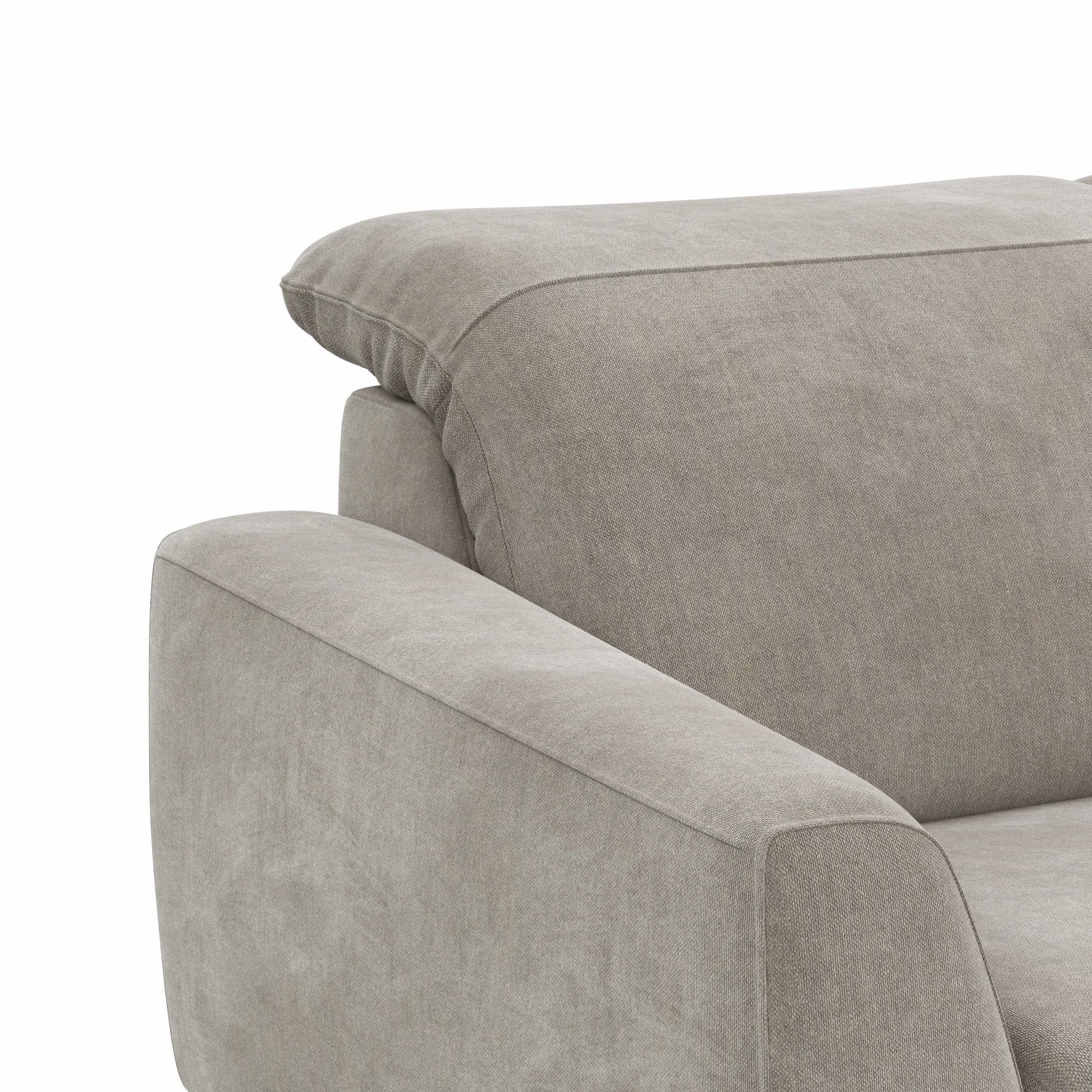 Sofa Tulsa KV - 2,5-Sitzer, inkl. Relaxfunktion und Kopfteilverstellung (motorisch), Stoff, Graubeige