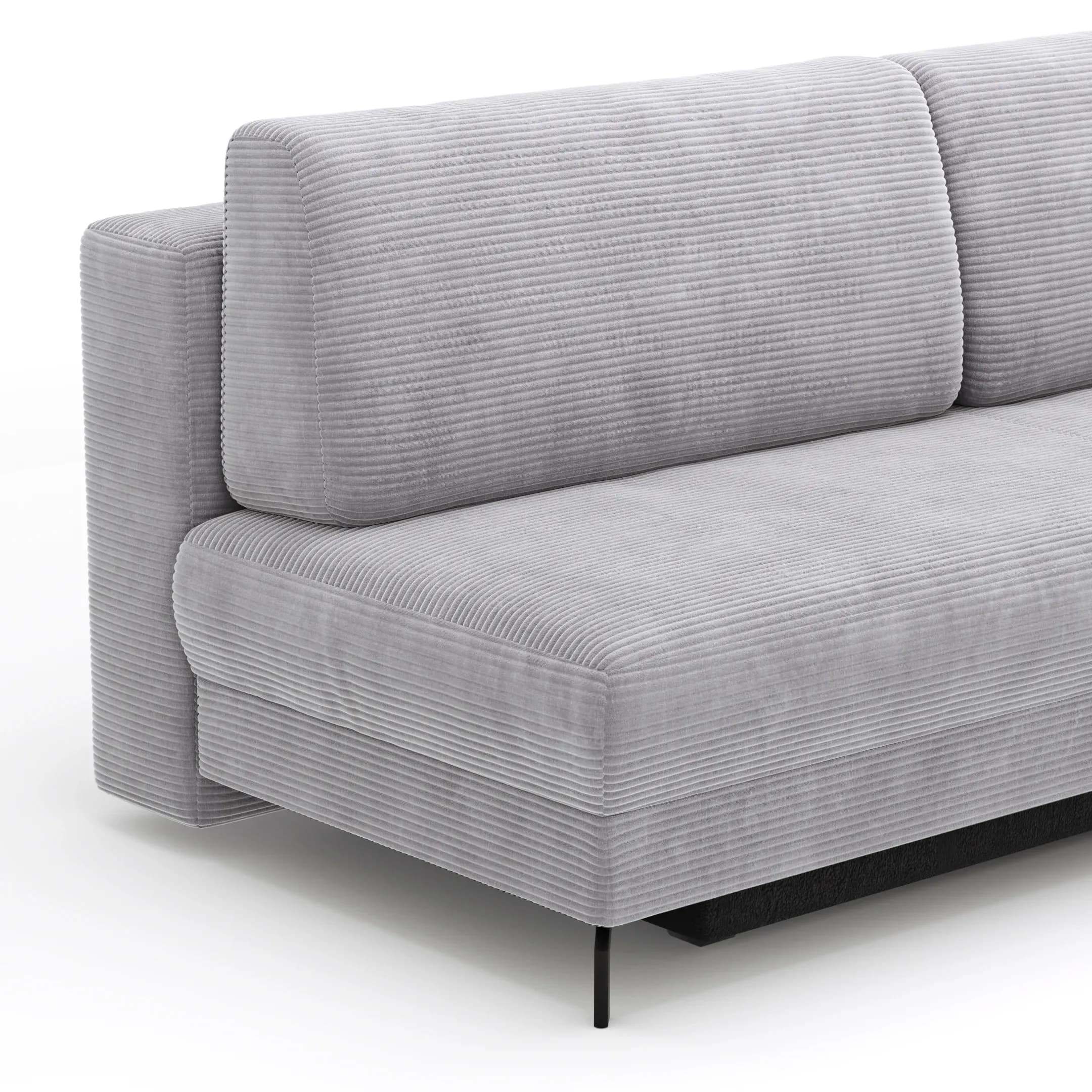 Schlafsofa Salema - 3-Sitzer mit Schlaffunktion (Liegefläche ca. 140x200 cm), Stoff, Hellgrau