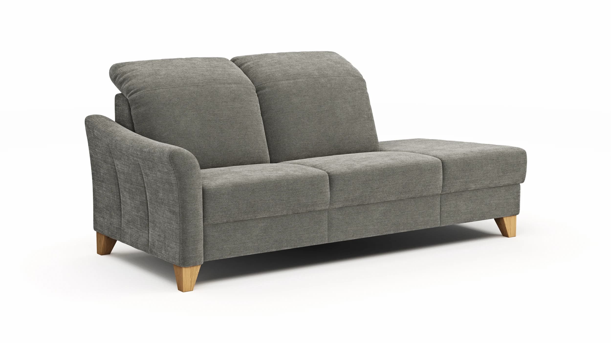 Sofa Canterbury - Recamiere links, Stoff, Silbergrau
