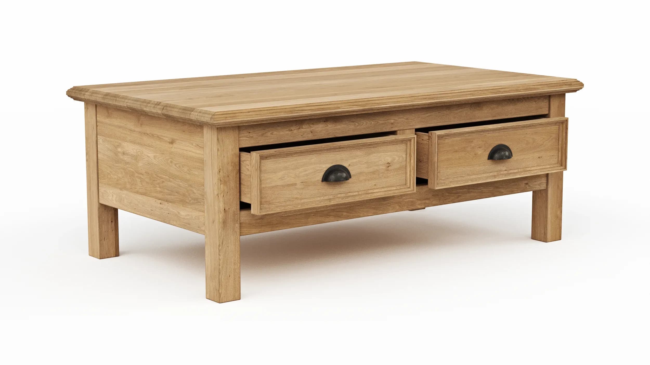 Couchtisch Louisiana - LBH ca. 120x70x45 cm, Wildeiche teilmassiv, geölt