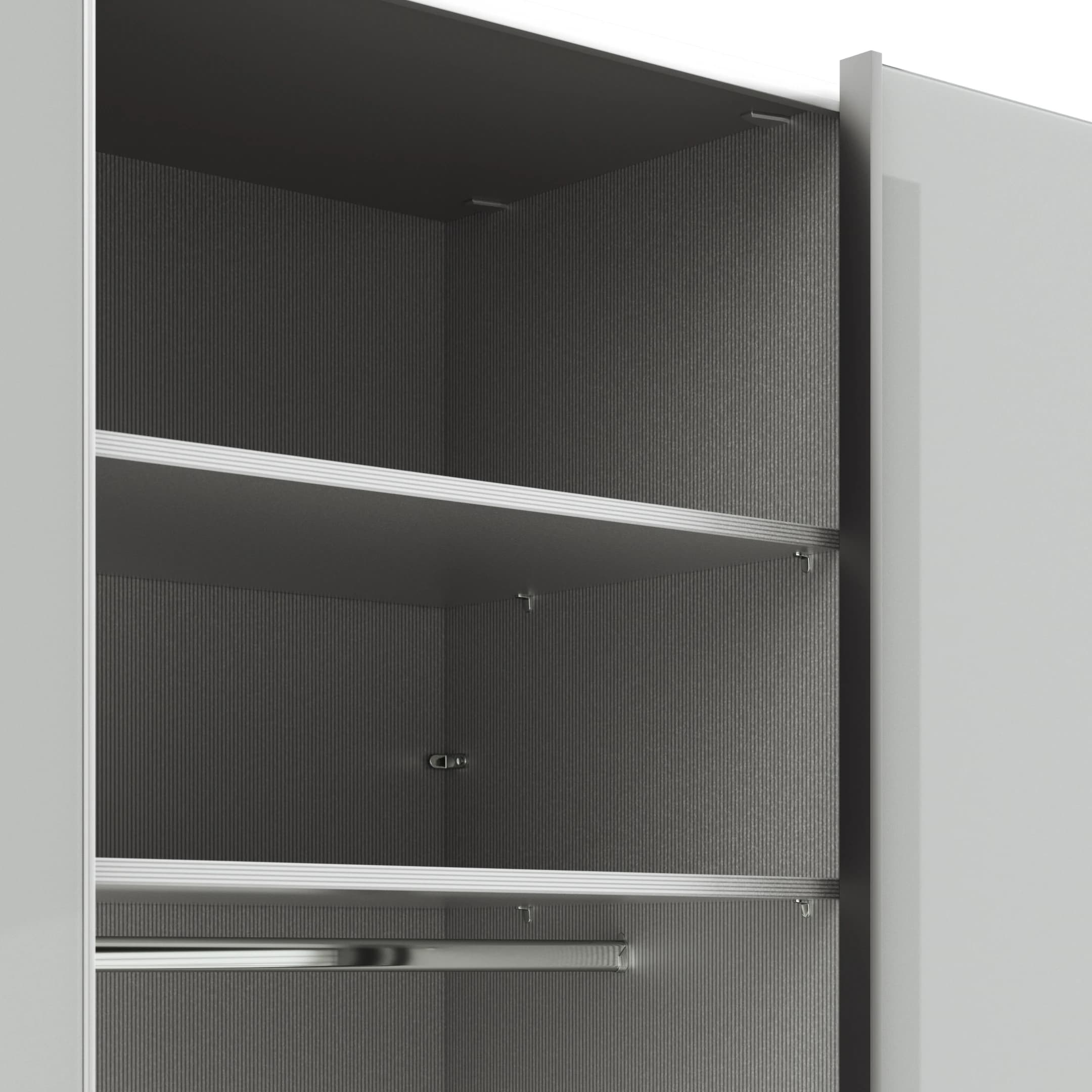 Schwebetürenschrank Marbella - B. ca. 250 cm, Glas, Weiß