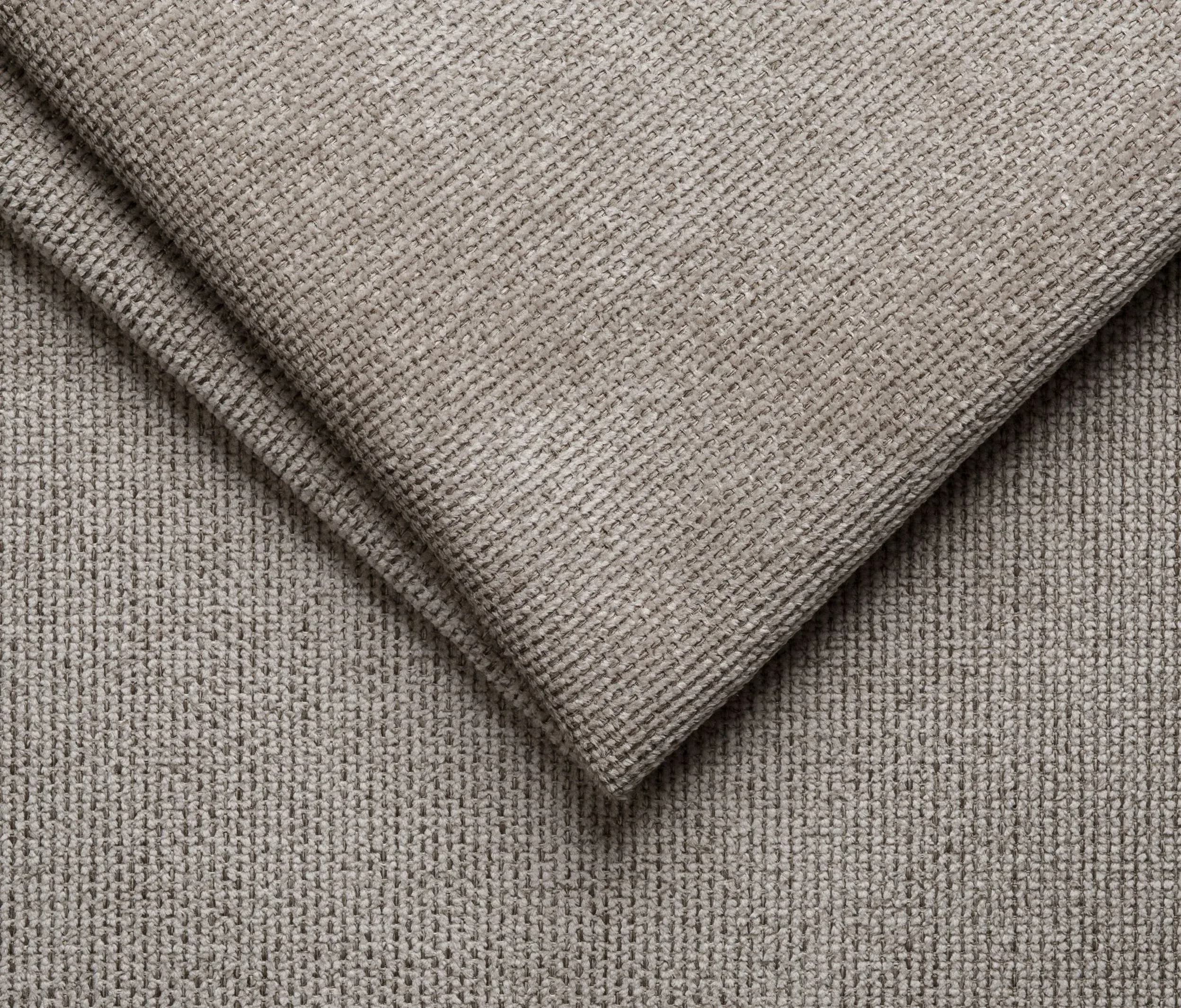 Ecksofa MINAO - 1,5-Sitzer mit Longchair rechts, Sitztiefe verstellbar motorisch, Kopfteil verstellbar, Stoff, Truffle