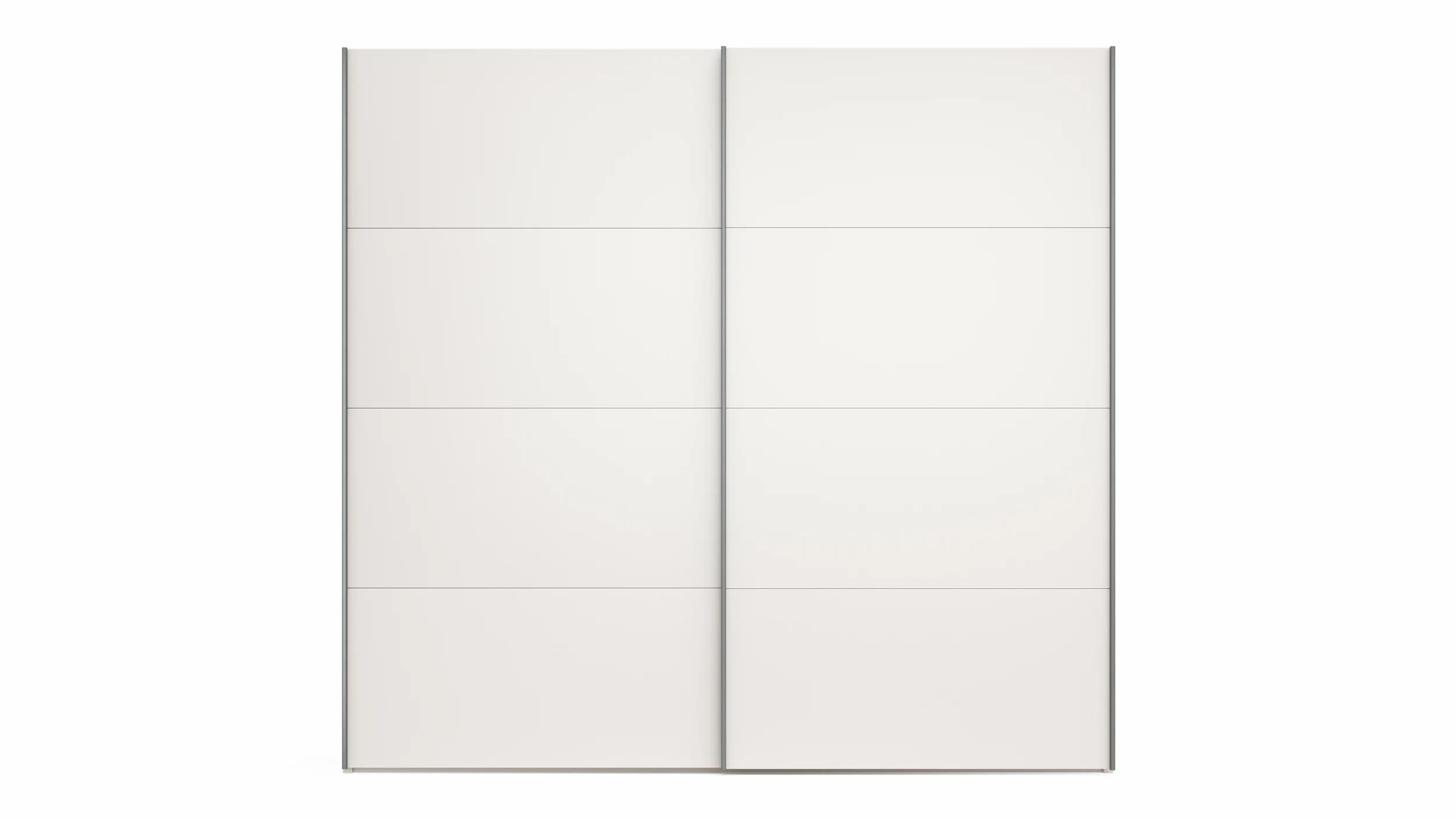 Schwebetürenschrank Viana - B ca. 241 cm, Lack, Weiß