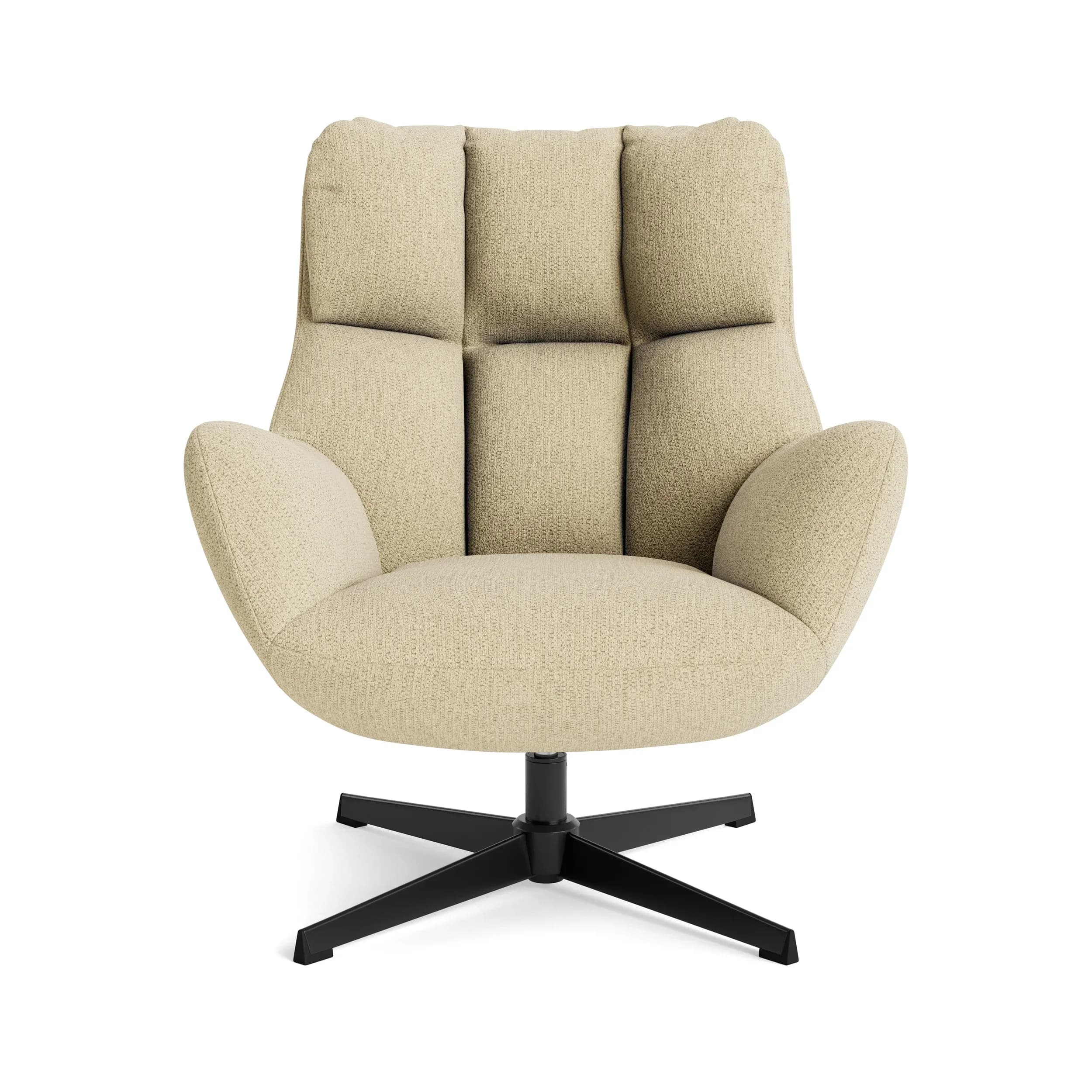 Sessel Erya - drehbar, Stoff, Beige