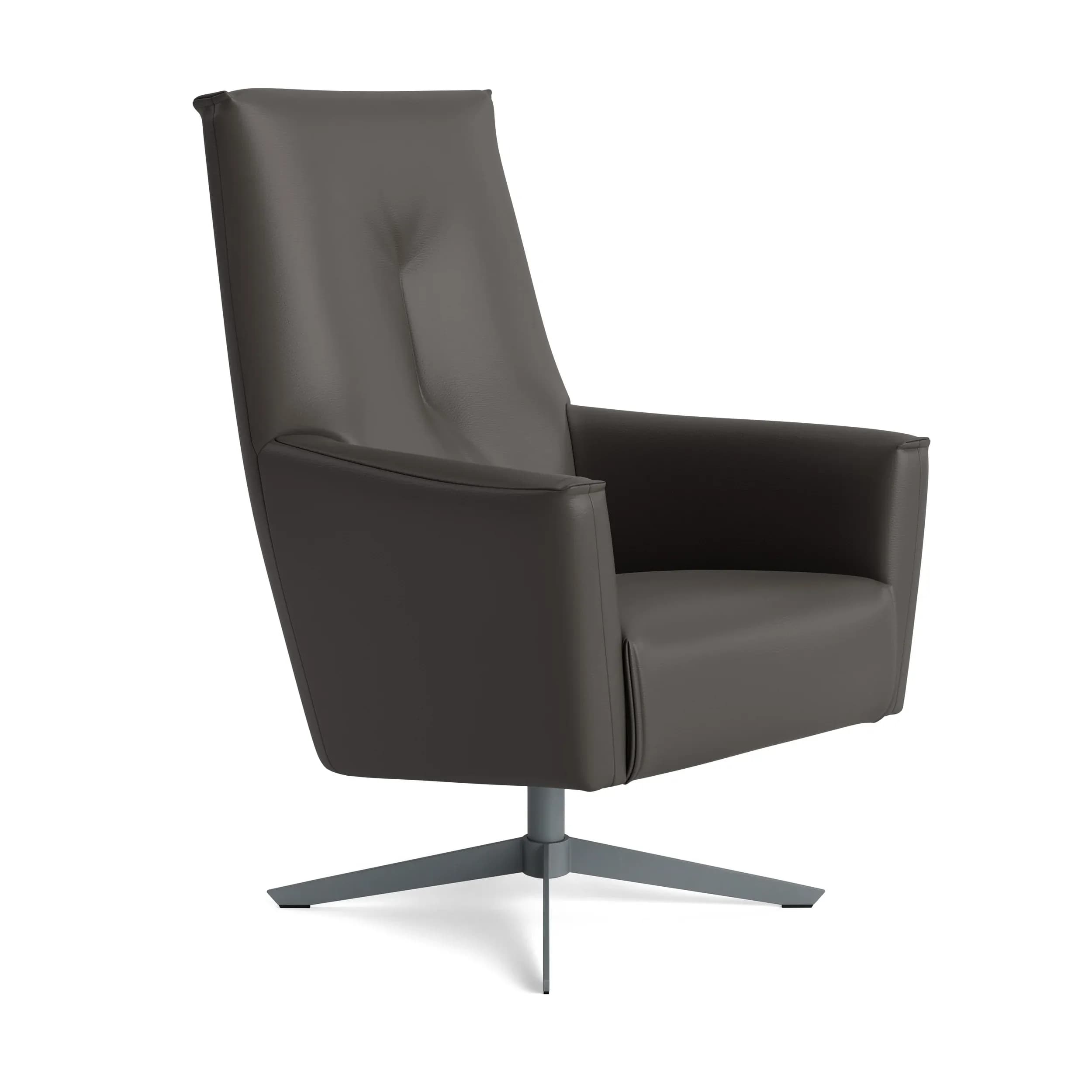 Drehsessel Hoch Serava/Cavo - Leder, Lava