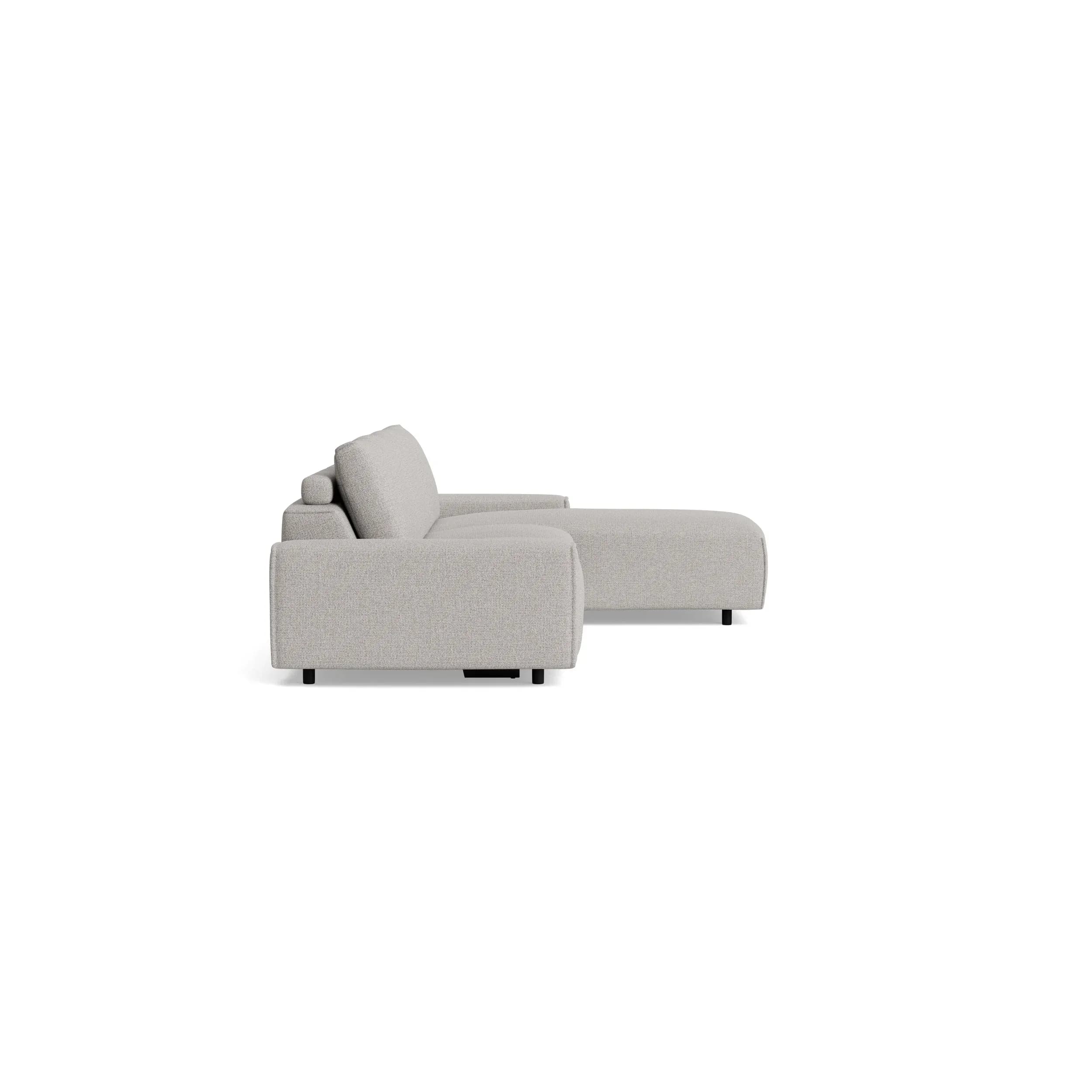 Ecksofa Serava - Longchair links mit 2,5-Sitzer, Stoff, Grau