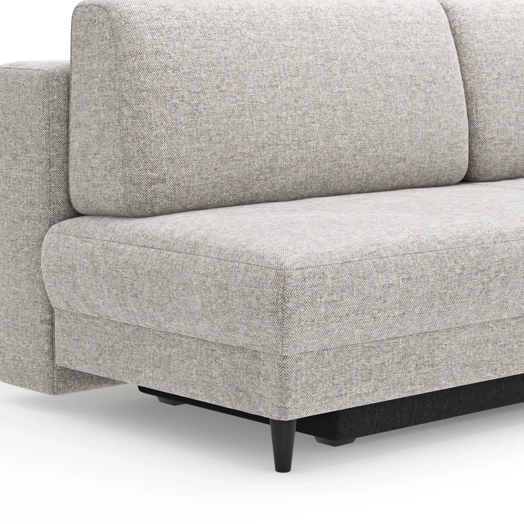 Schlafsofa Salema - 3-Sitzer mit Schlaffunktion (Liegefläche ca. 140x200 cm), Stoff, Kiesel