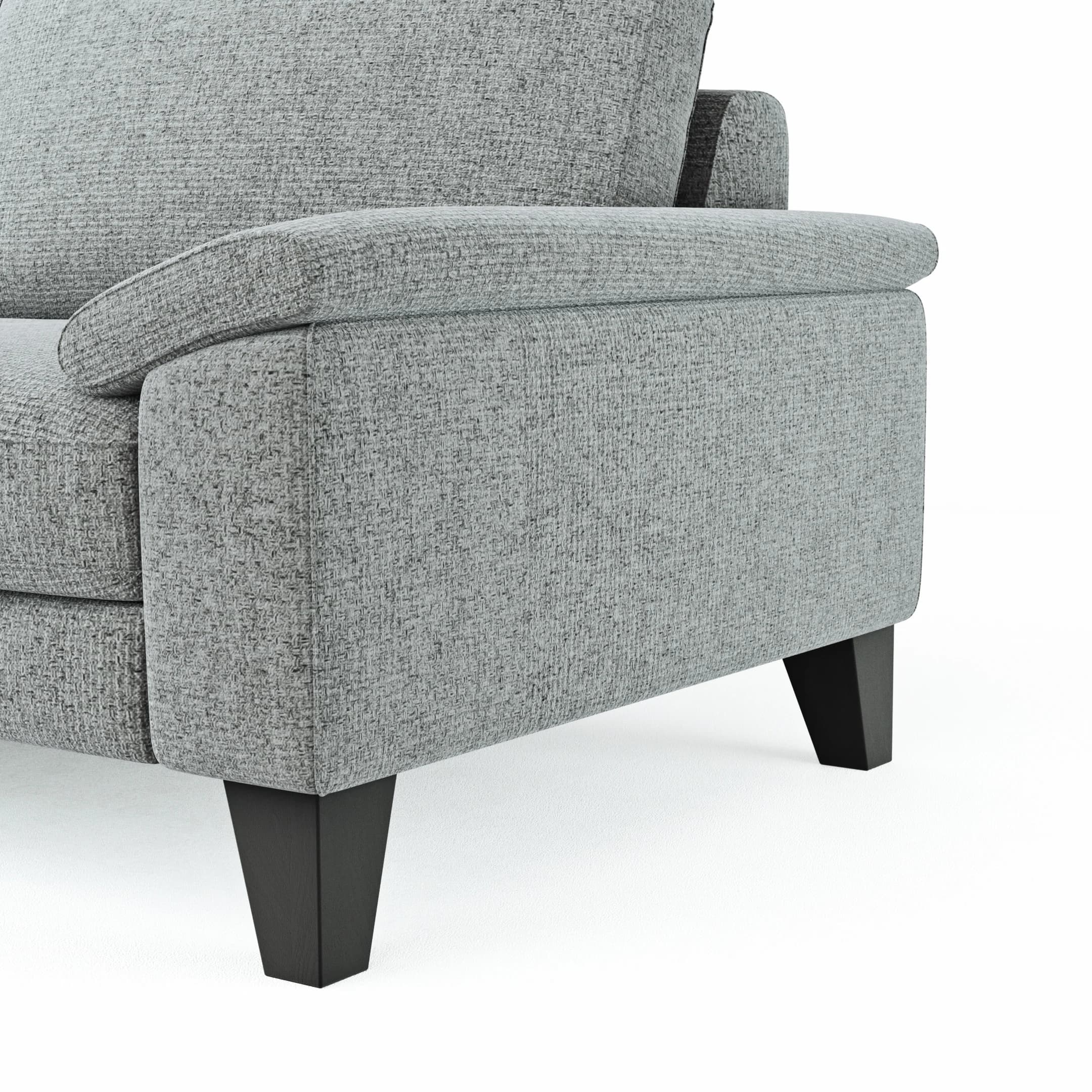 Ecksofa Oviedo - Ecke links mit 2,5-Sitzer, Stoff, Hellgrau