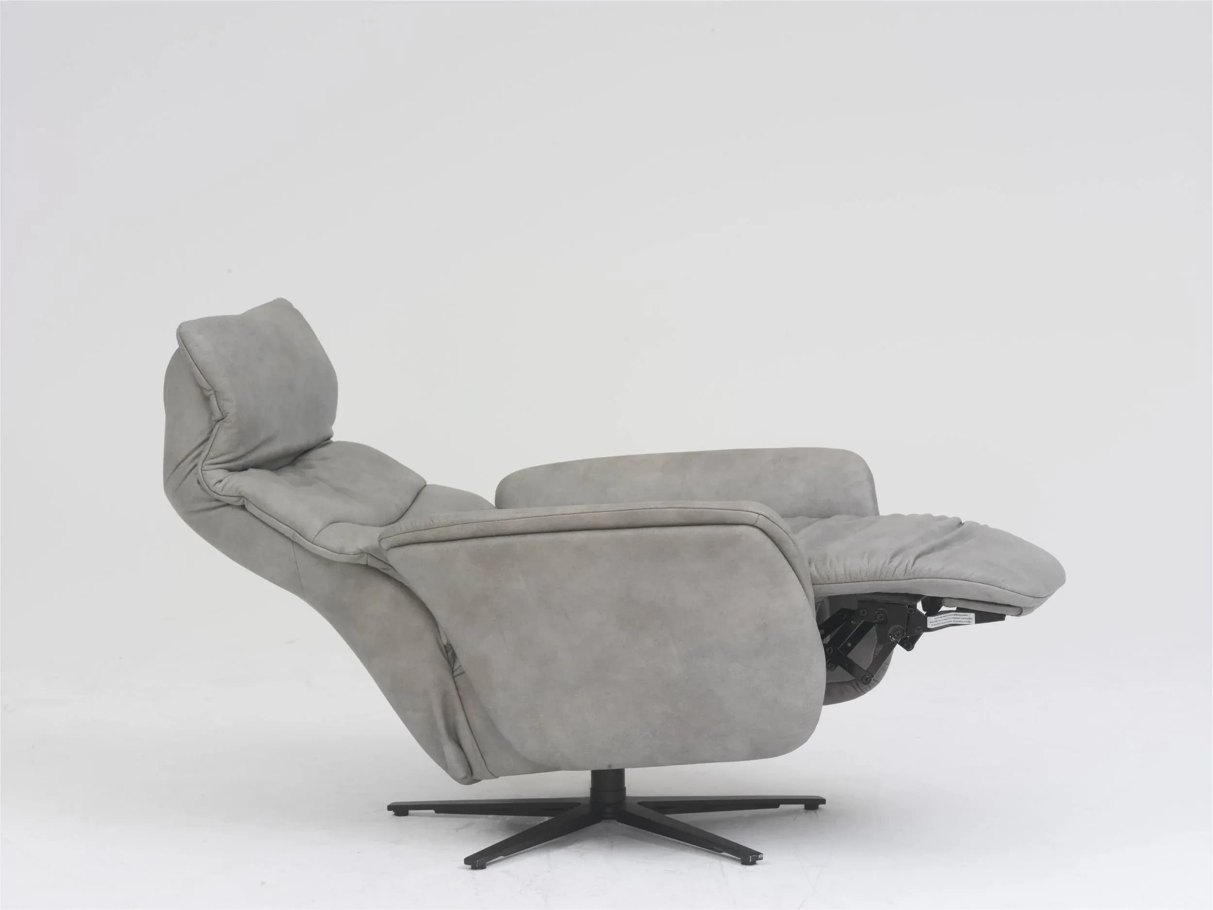 Sessel - Relaxfunktion, Leder, Grau