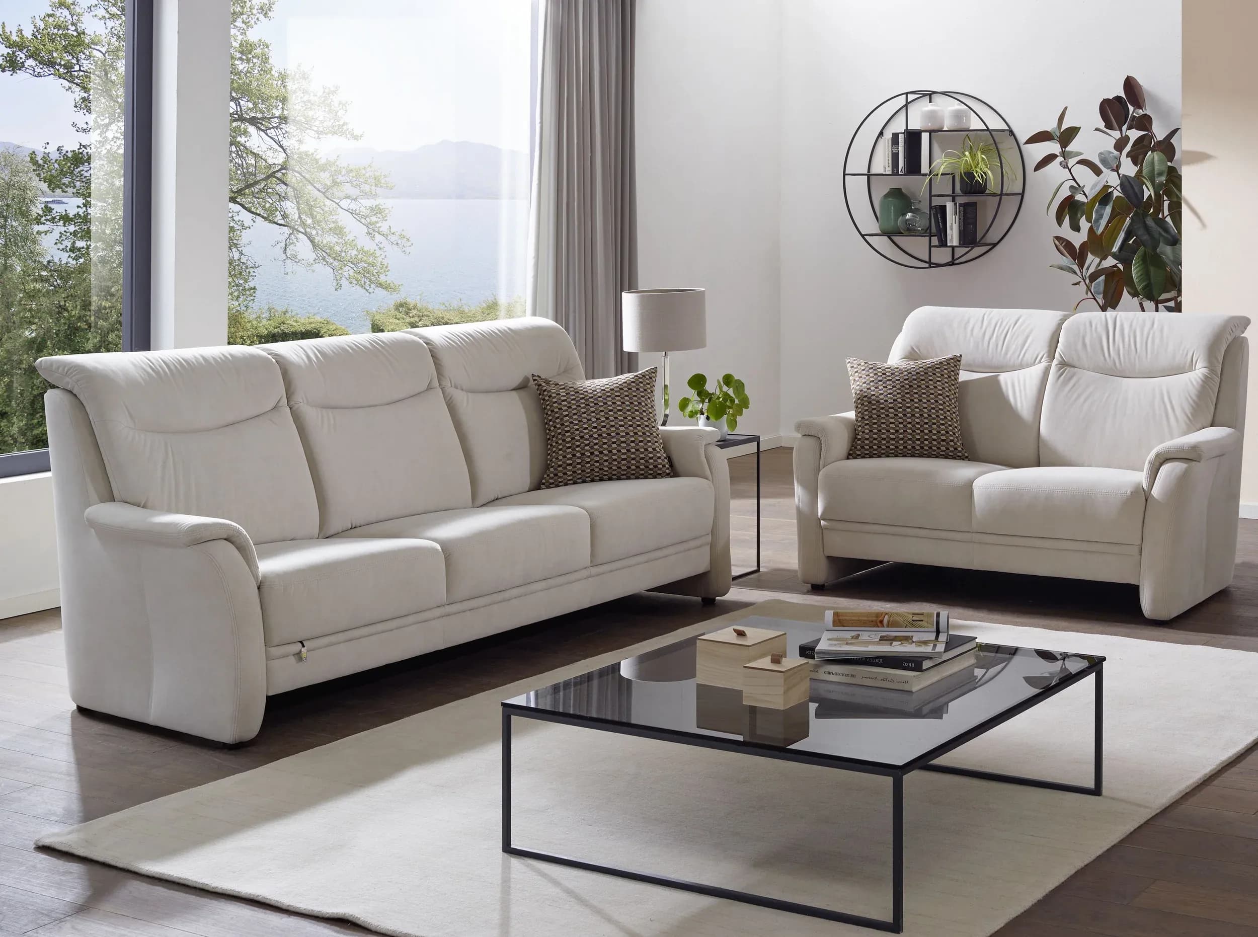 Sofa - 3-Sitzer, Stoff, Hellgrau