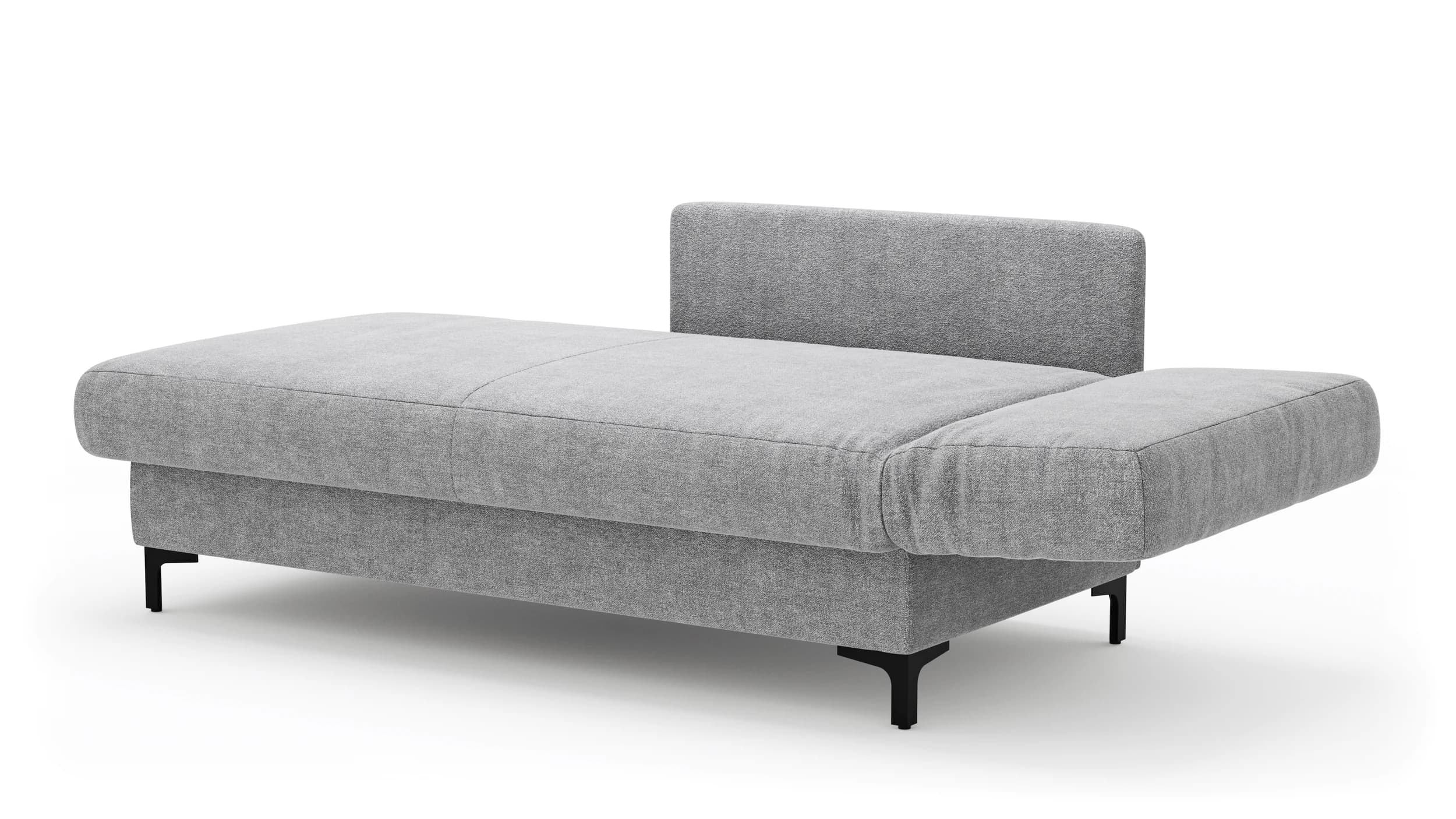 Schlafsofa Verano - Ausrichtung rechts inkl. Schlaffunktion und Bettkasten, Stoff, Hellgrau