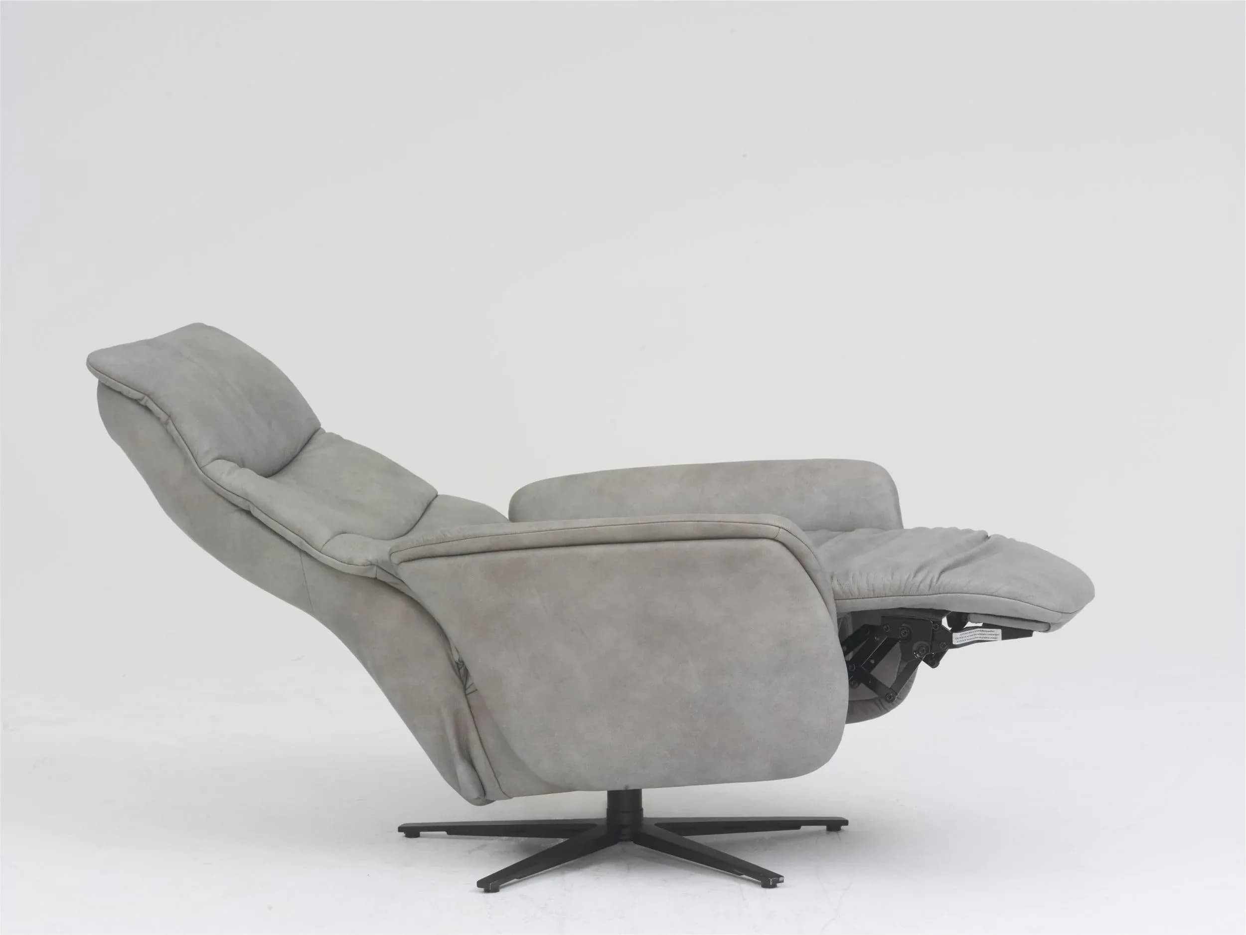 Sessel - Relaxfunktion, Leder, Grau
