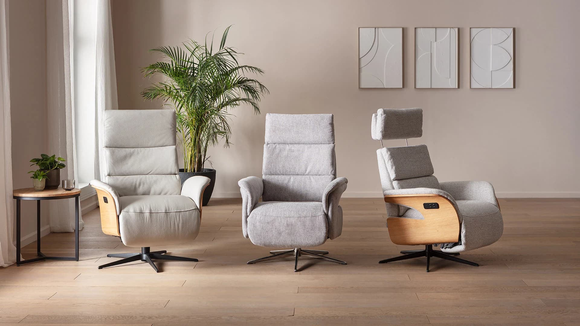 Relaxsessel Amila - Größe M, inkl. Relaxfunktion und Kopfteilverstellung, Stoff, Grau