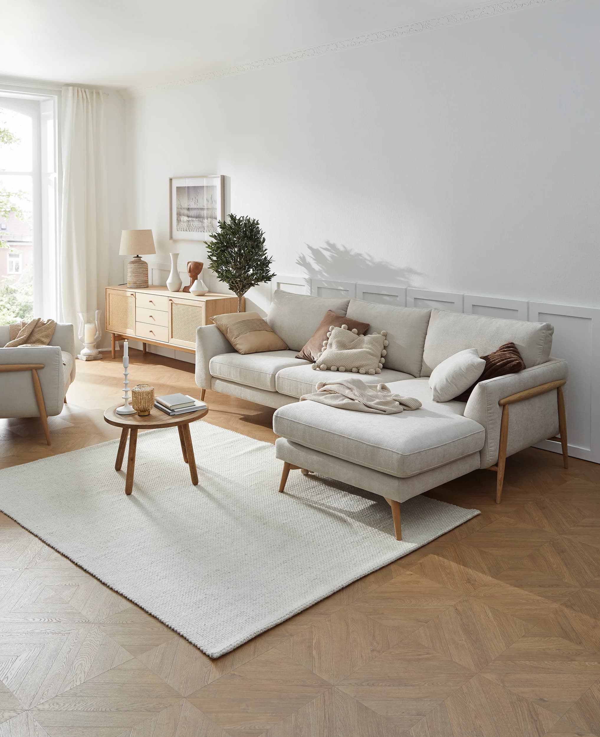 Sessel Sutton - Stoff, Beige
