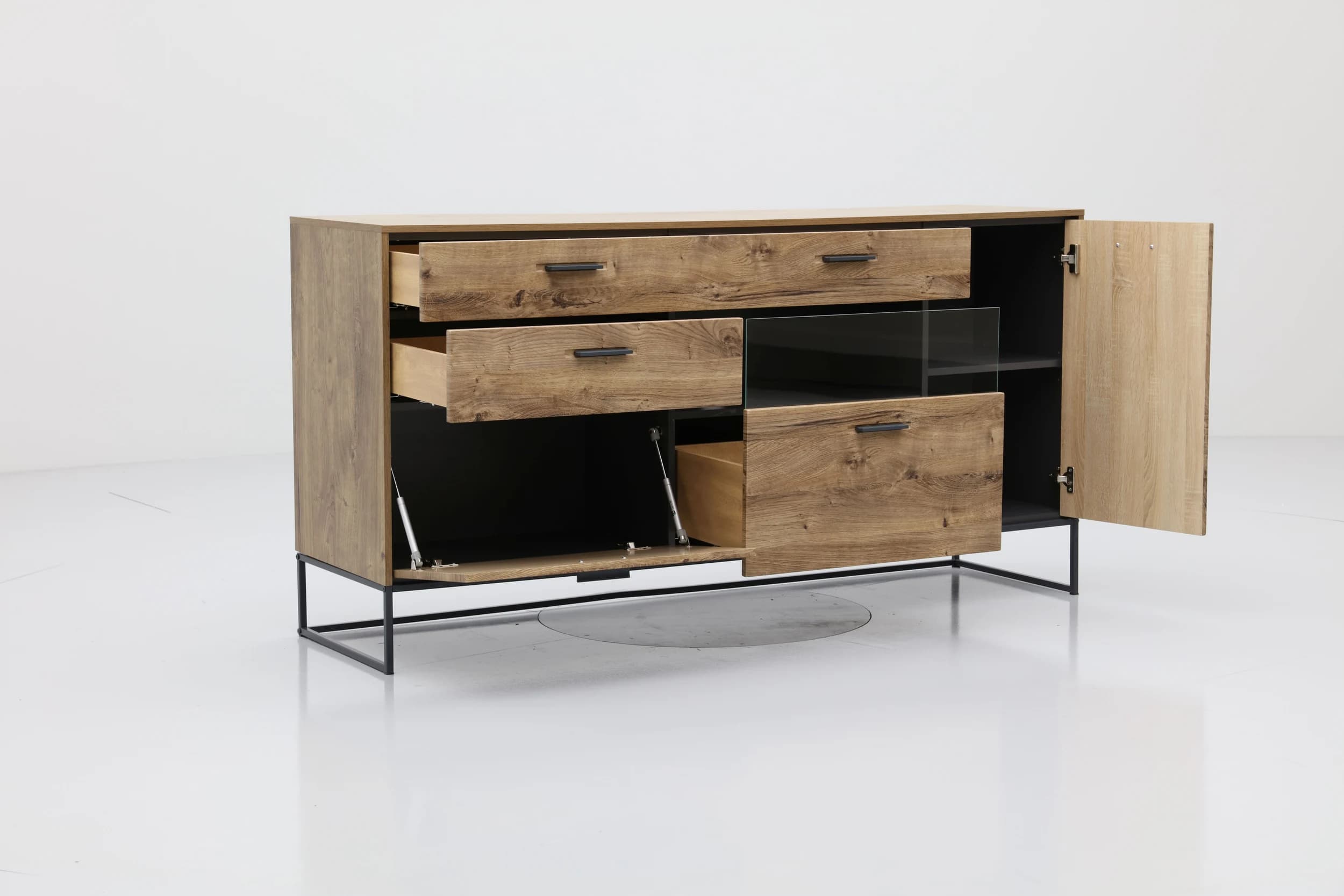 Sideboard - Eiche, Metallgestell