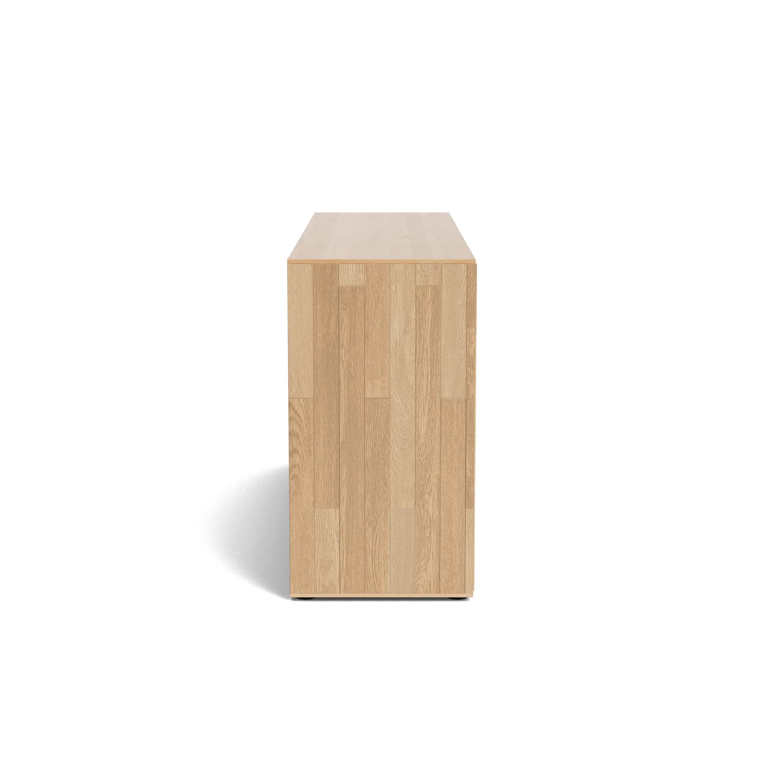 Sideboard Koruna - Eiche massiv legno geölt, Front Holz oben sägerau, unten glatt