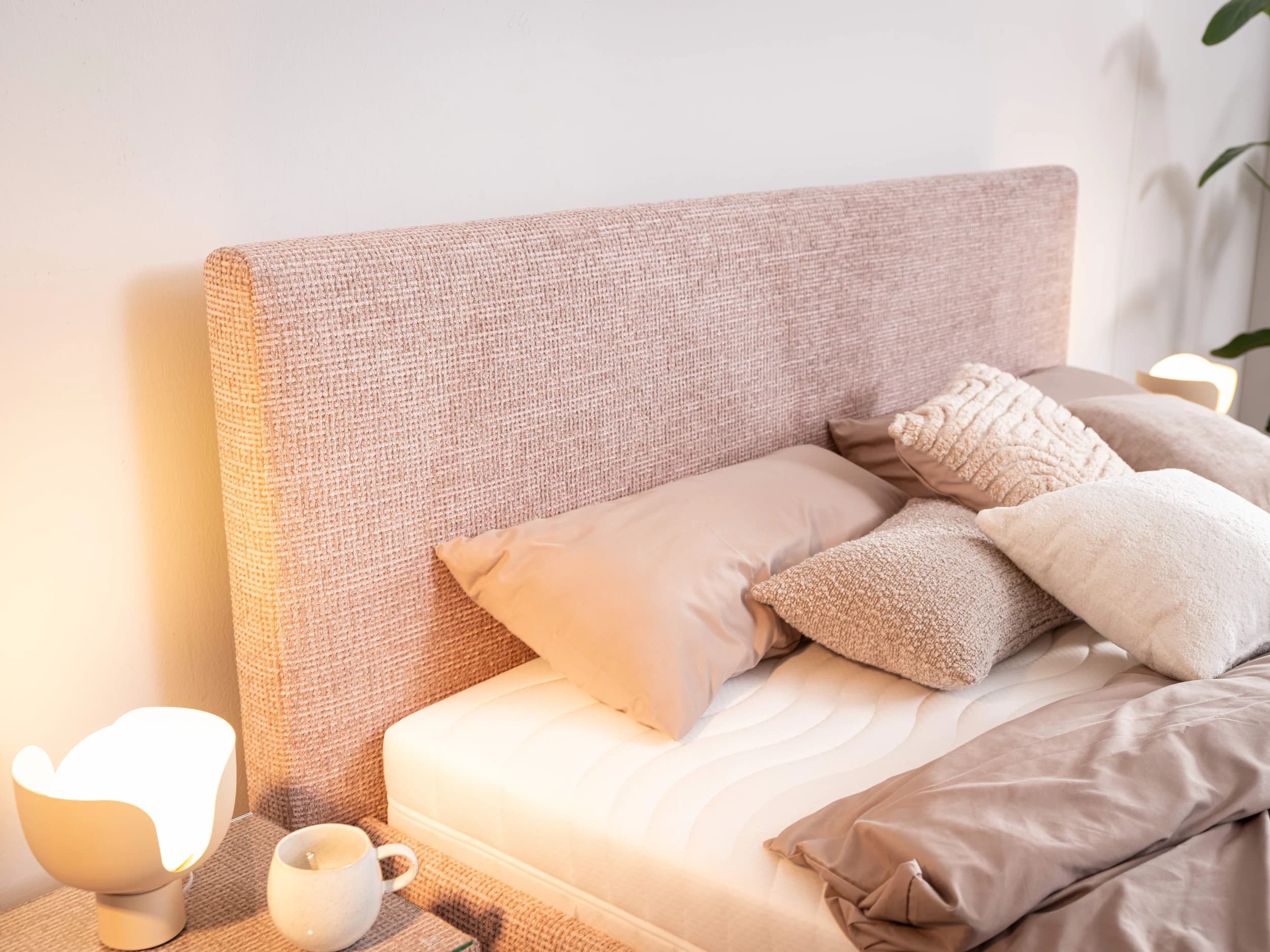 Boxspringbett EM Malo - Liegefläche ca. 120x200 cm, Stoff, braun
