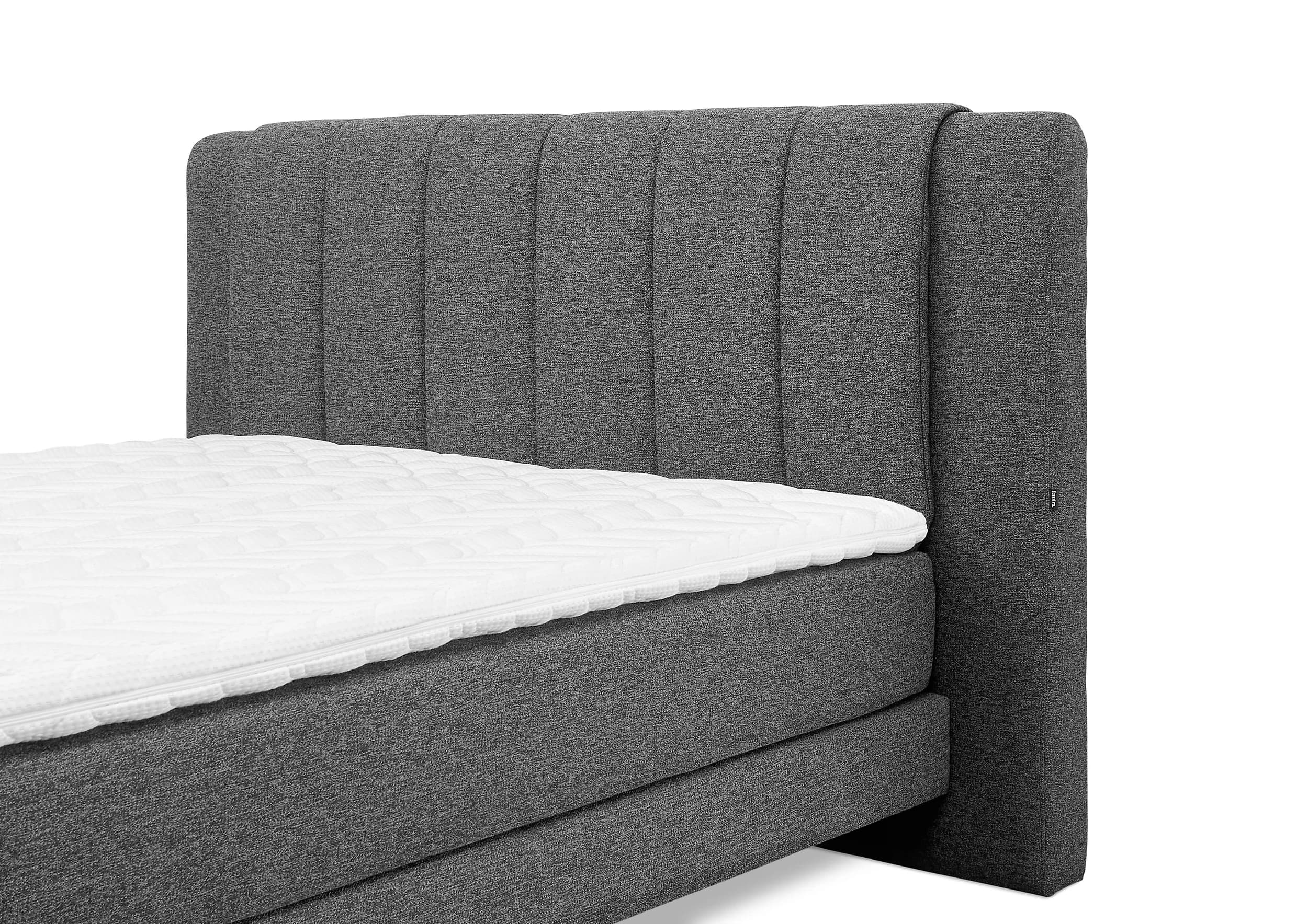 Boxspringbett - Liegefläche ca. 180x200 cm, Stoff, Anthrazit
