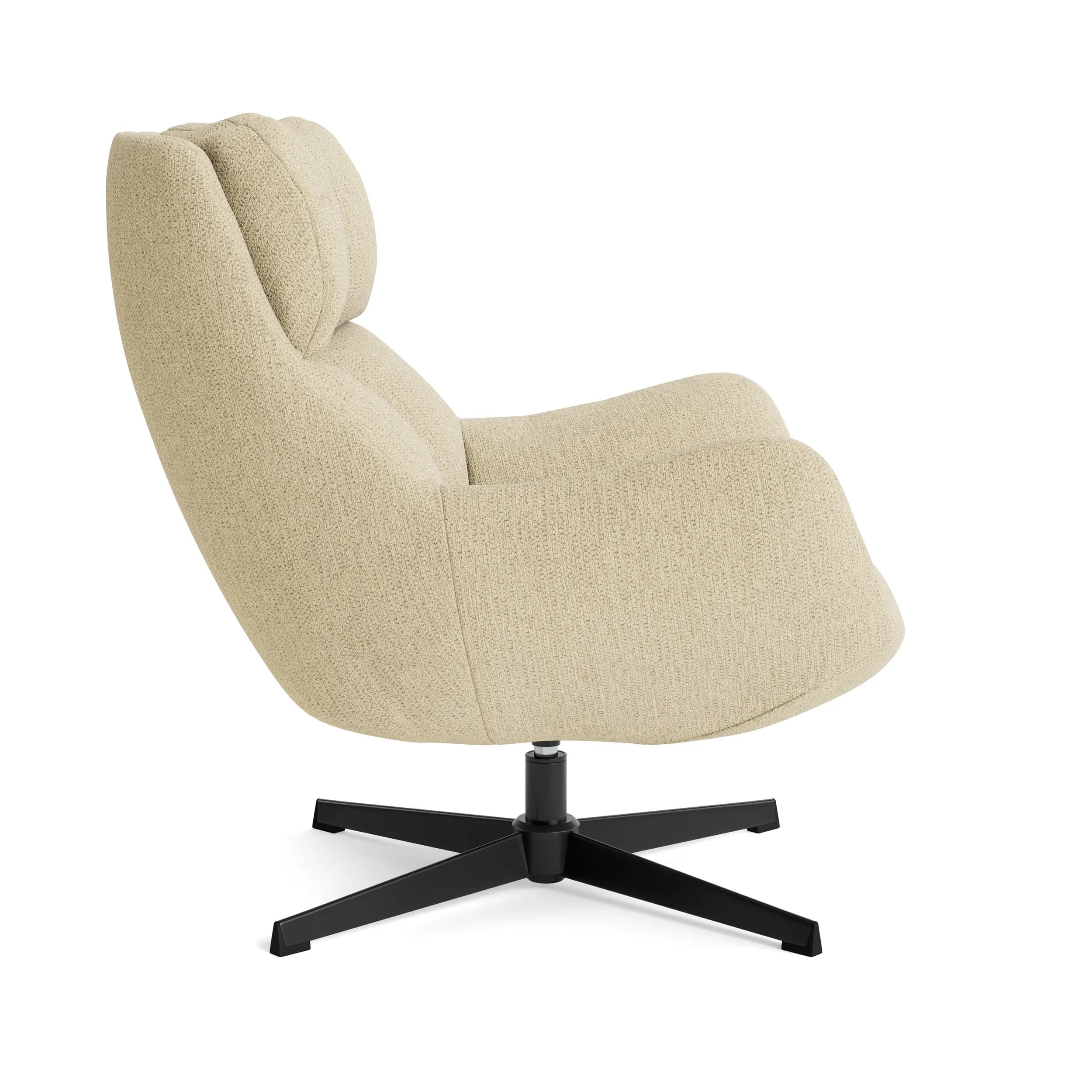 Sessel Erya - drehbar, Stoff, Beige