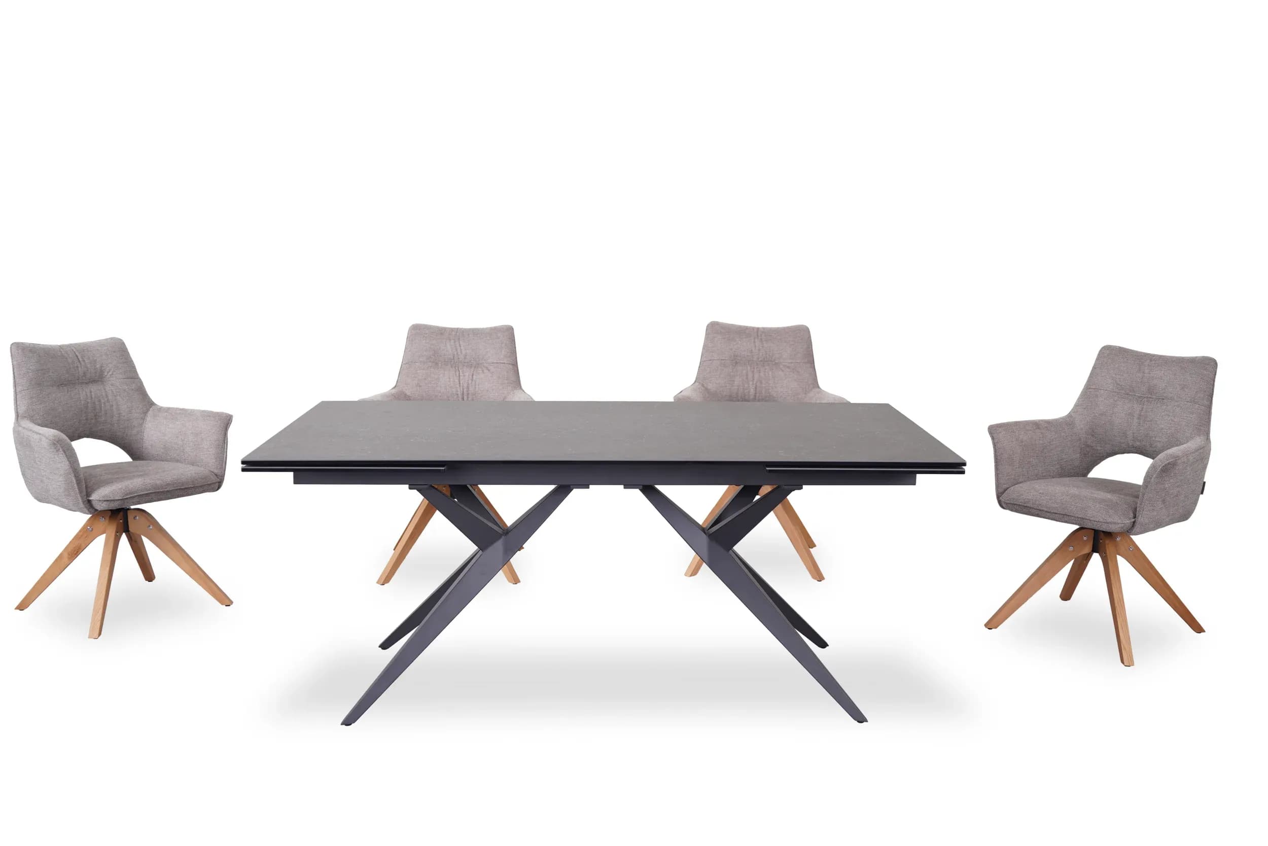 Esstisch MICHELA - ausziehbar, LB ca. 180x95 cm, Glaskeramik, Dunkelgrau