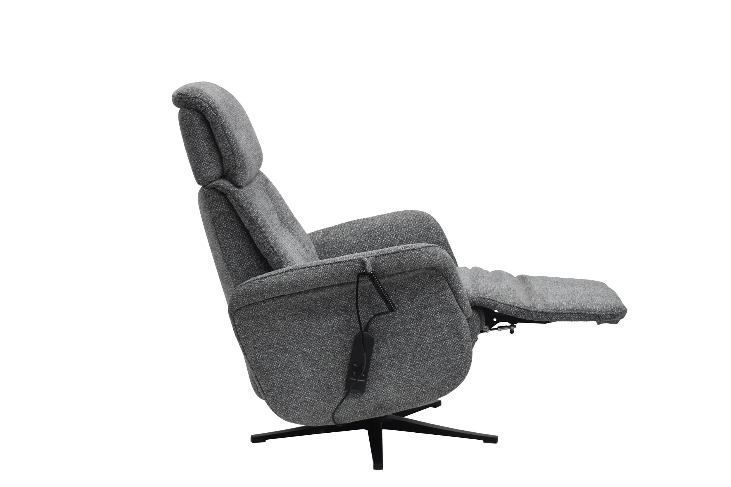 TV-Sessel MARLON - drehbar, Relaxfunktion, Kopfteilverstellung, Stoff, Graublau