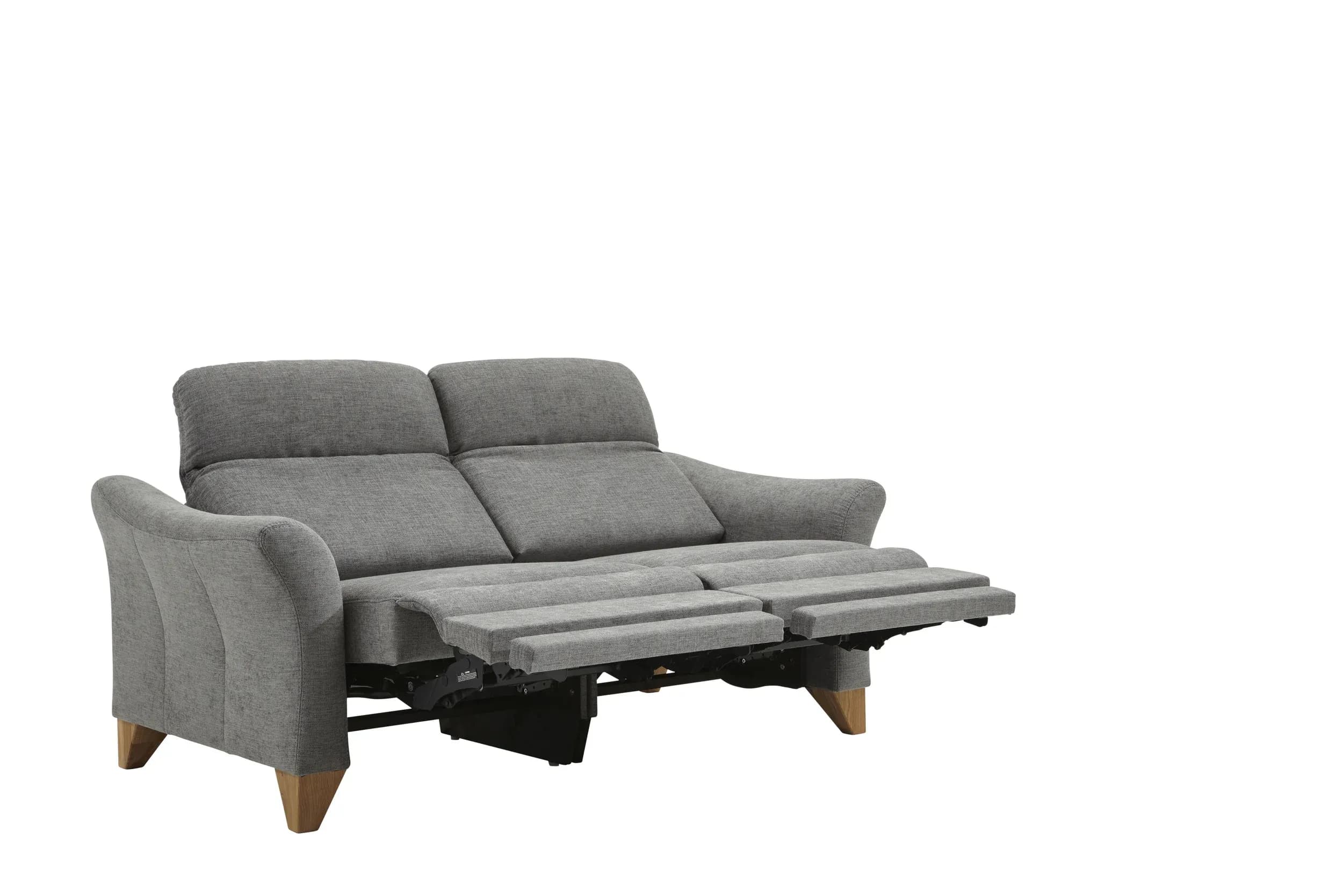 Sofa Canterbury - 2,5-Sitzer inkl. Relaxfunktion/Kopfteil verstellbar (motorisch), Stoff, Silbergrau