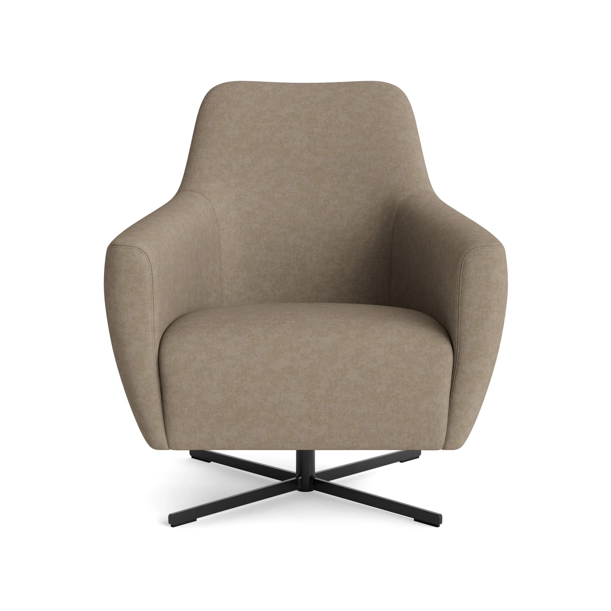 Sessel Noreli - drehbar, Stoff, Tabakbraun