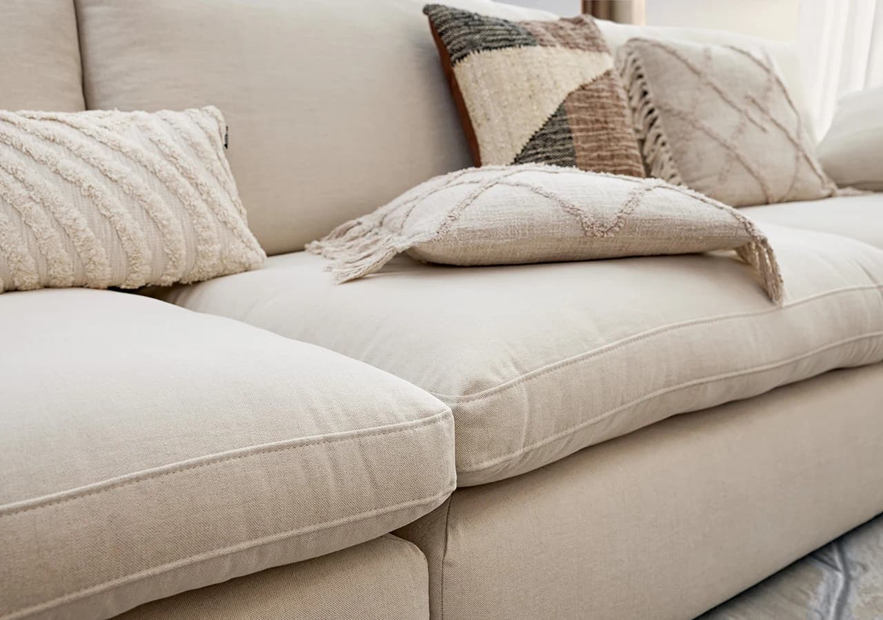 Sofa Palmdale - 4,5-Sitzer, inkl. Kissen, Stoff, Natur
