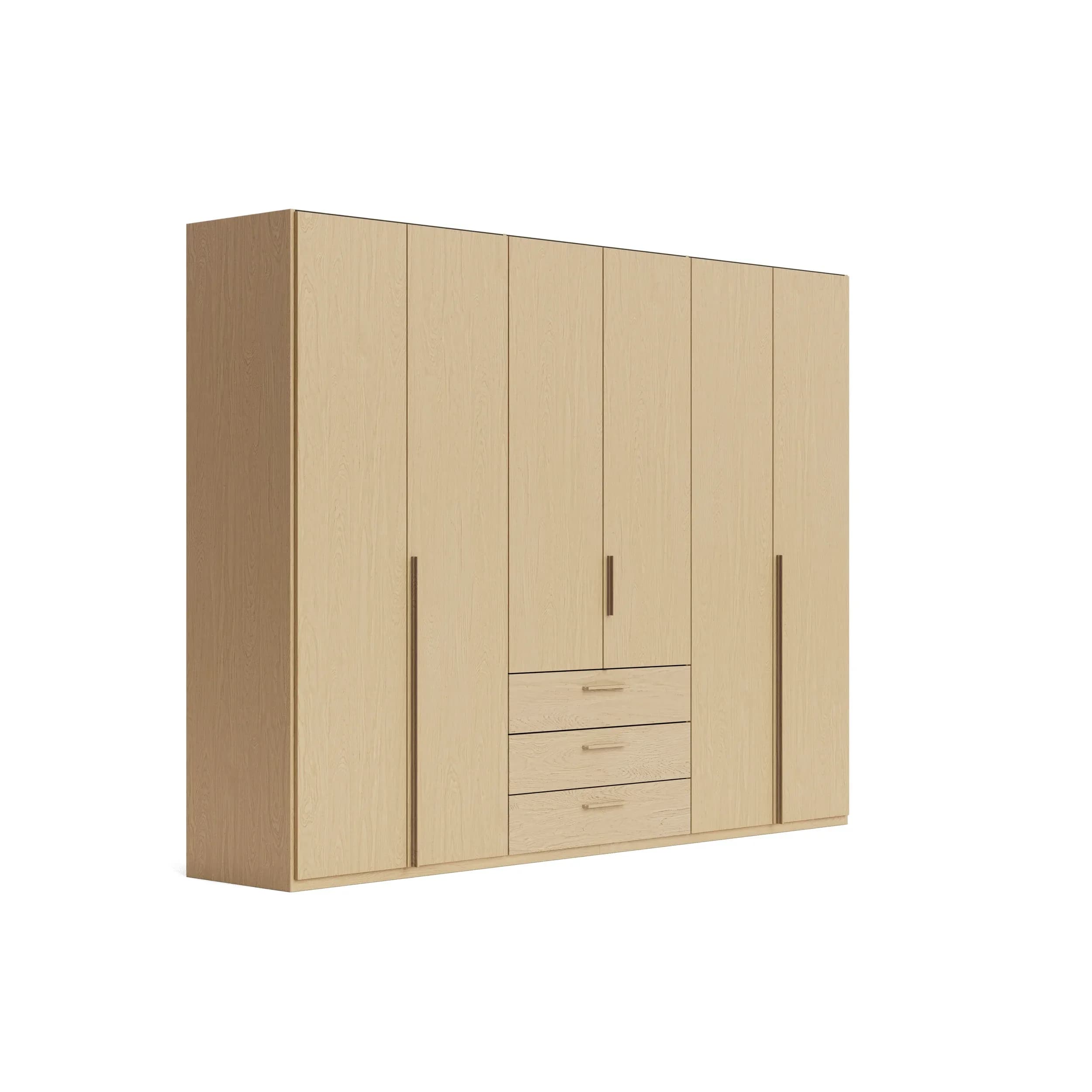 Drehtürenschrank Caluma - B. ca. 300cm, Furnier, Balkeneiche