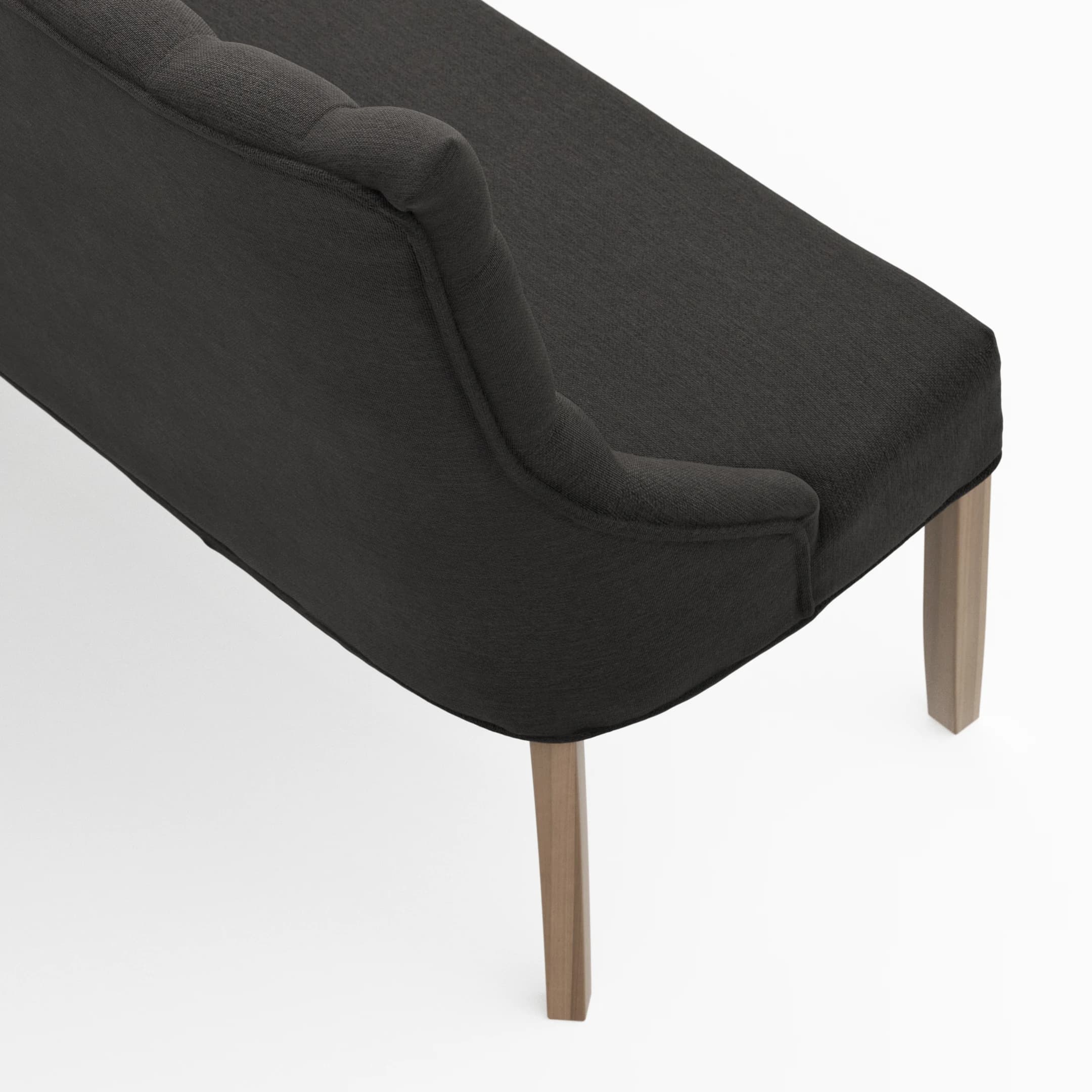 Polsterbank Litchfield - B. ca. 200cm, Stoff, Schwarzgrau