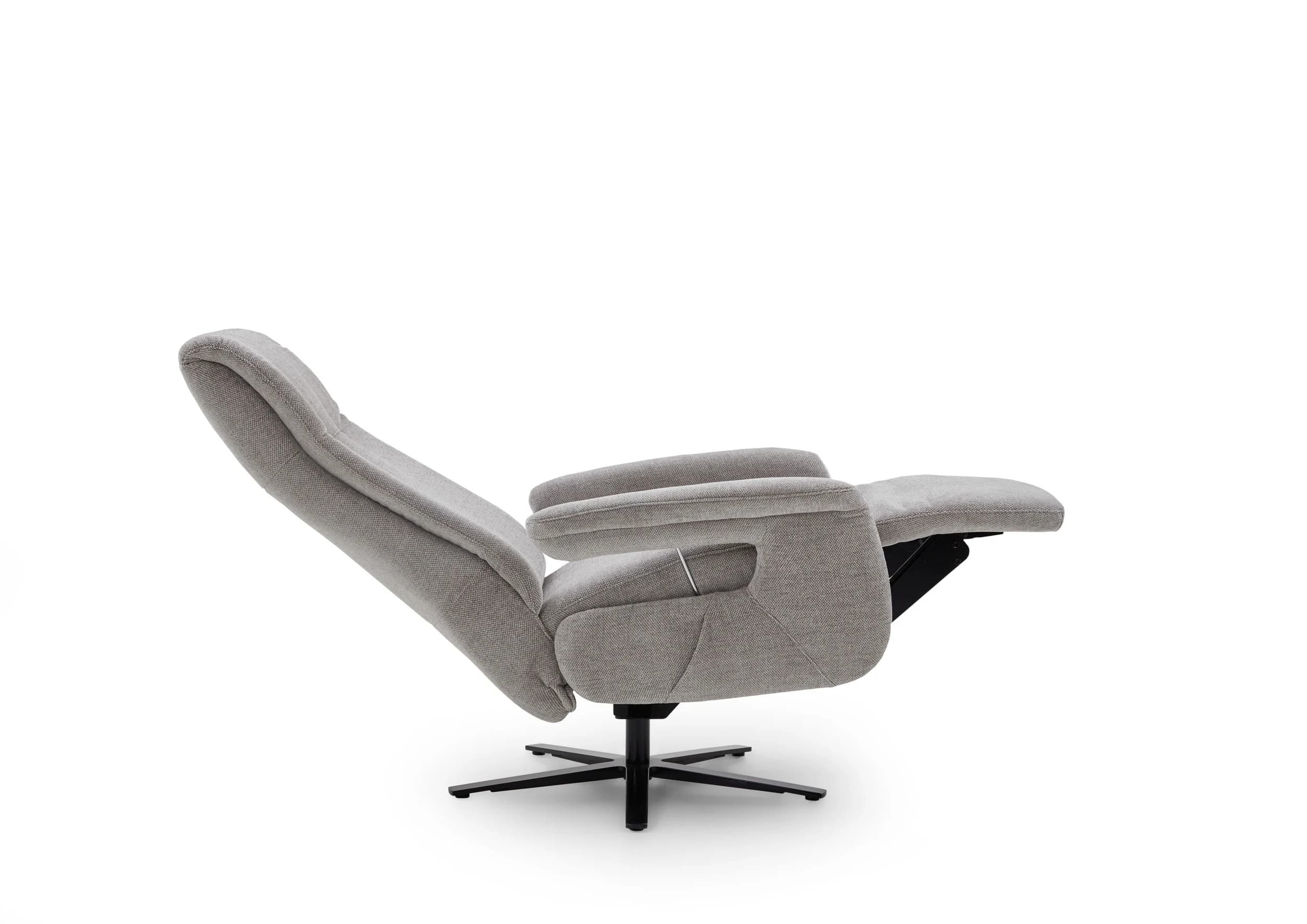 Sessel - Größe M, Relaxfunktion, Stoff, Silbergrau