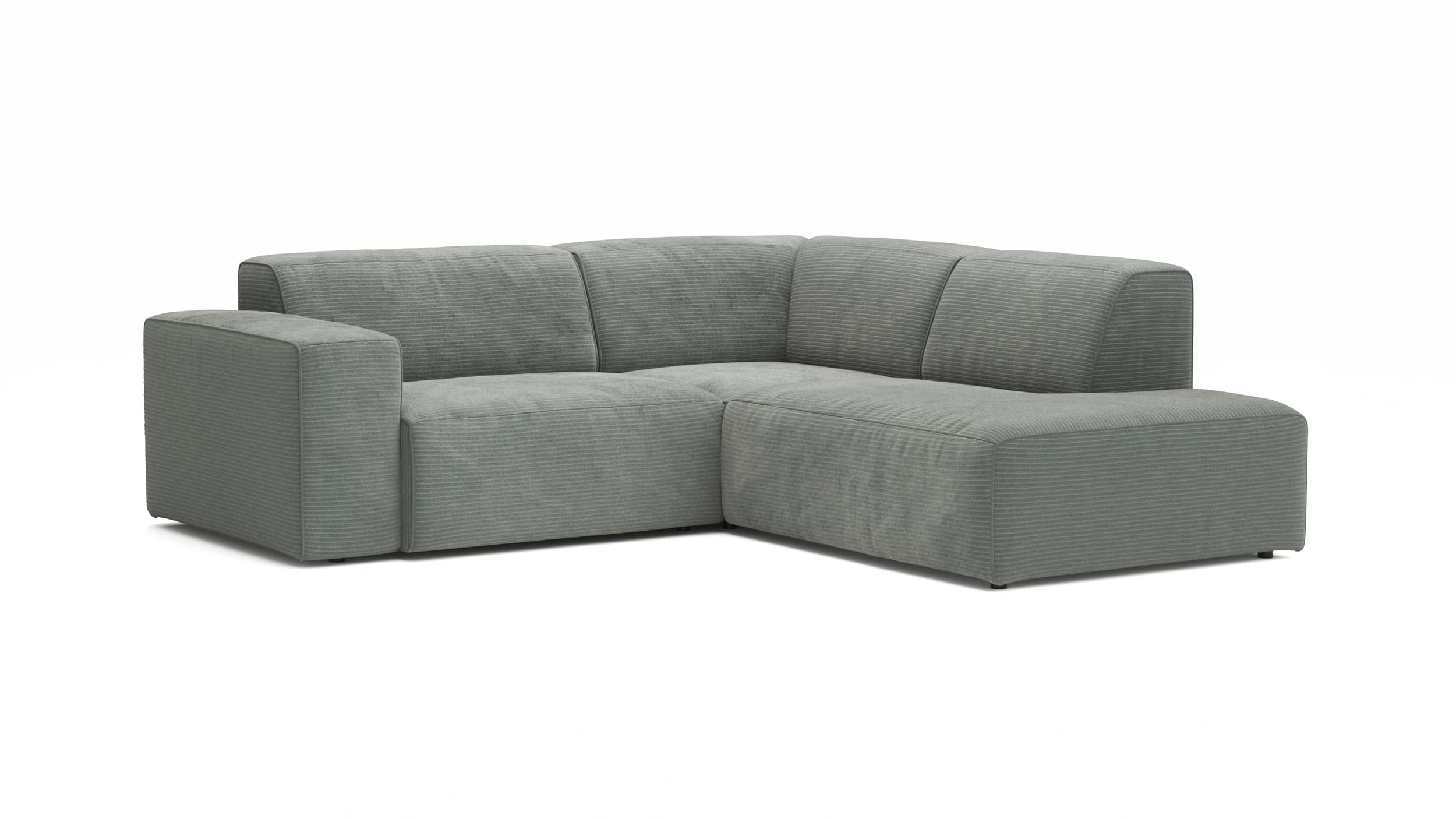 Ecksofa Elementos - 1,5-Sitzer links mit Ecke rechts, Stoff, Grau