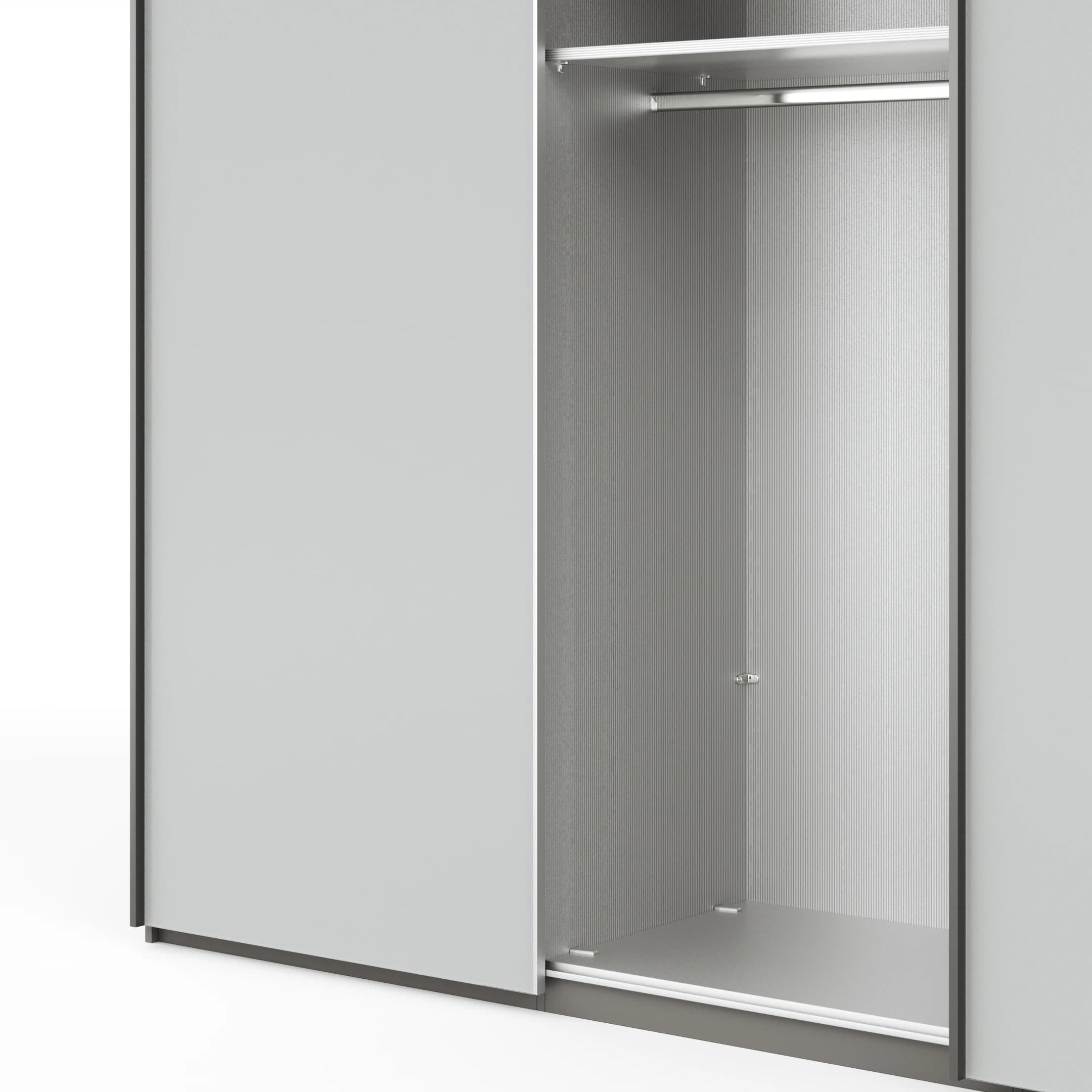 Schwebetürenschrank Marbella - B. ca. 250 cm, Glas, Weiß
