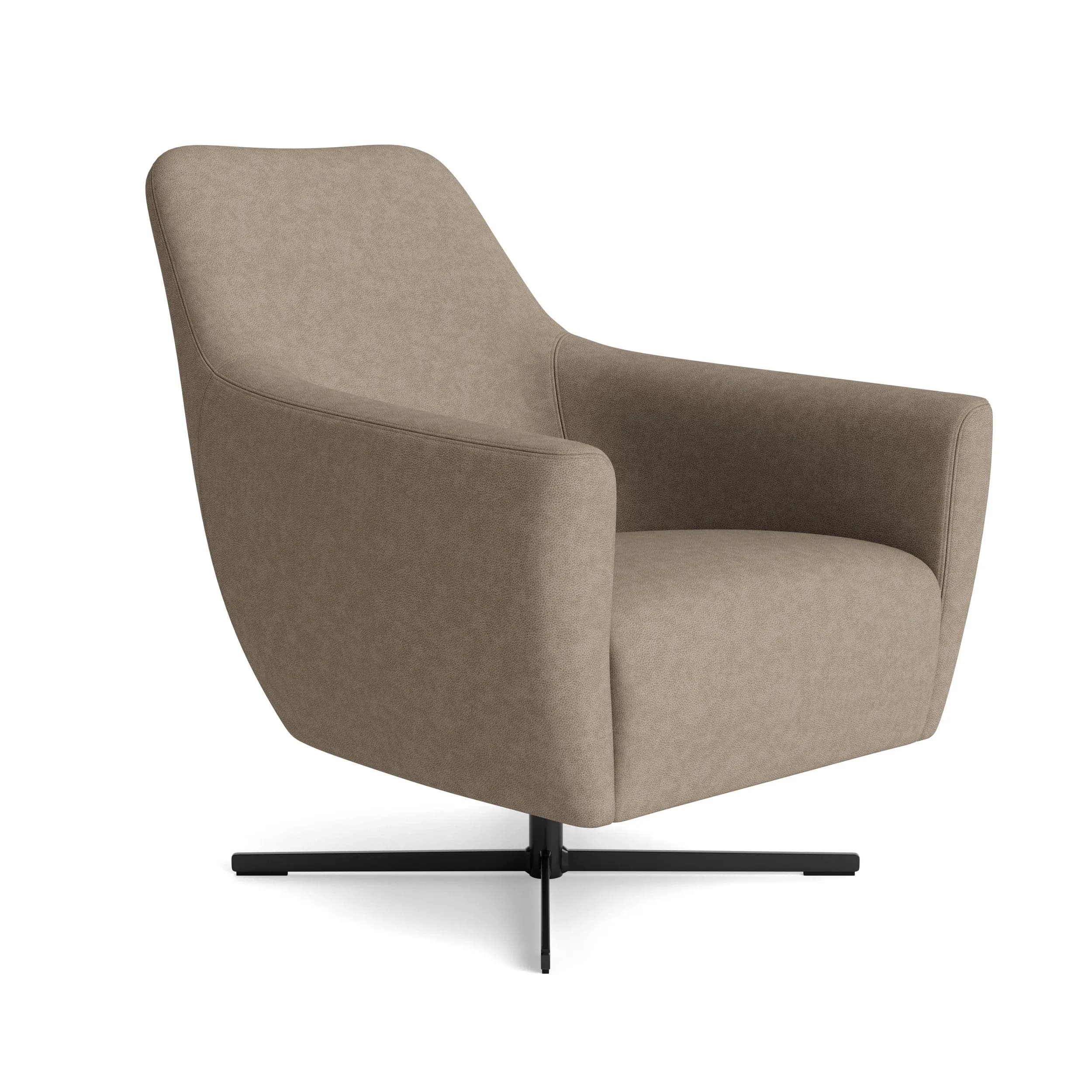 Sessel Noreli - drehbar, Stoff, Tabakbraun