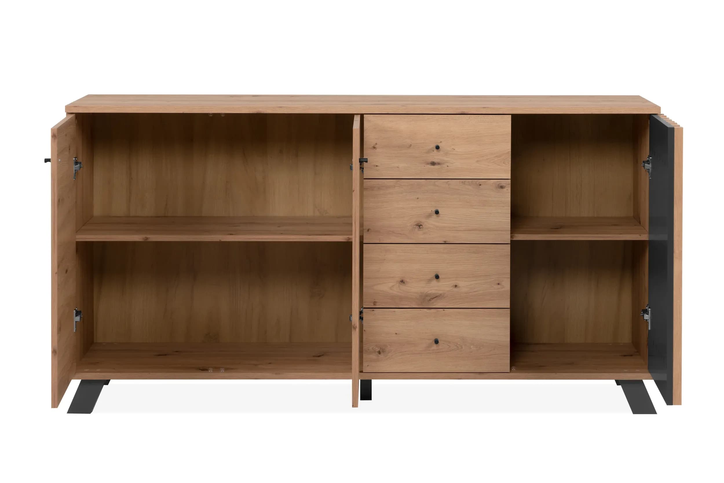 Sideboard- Eiche Dekor, Anthrazit