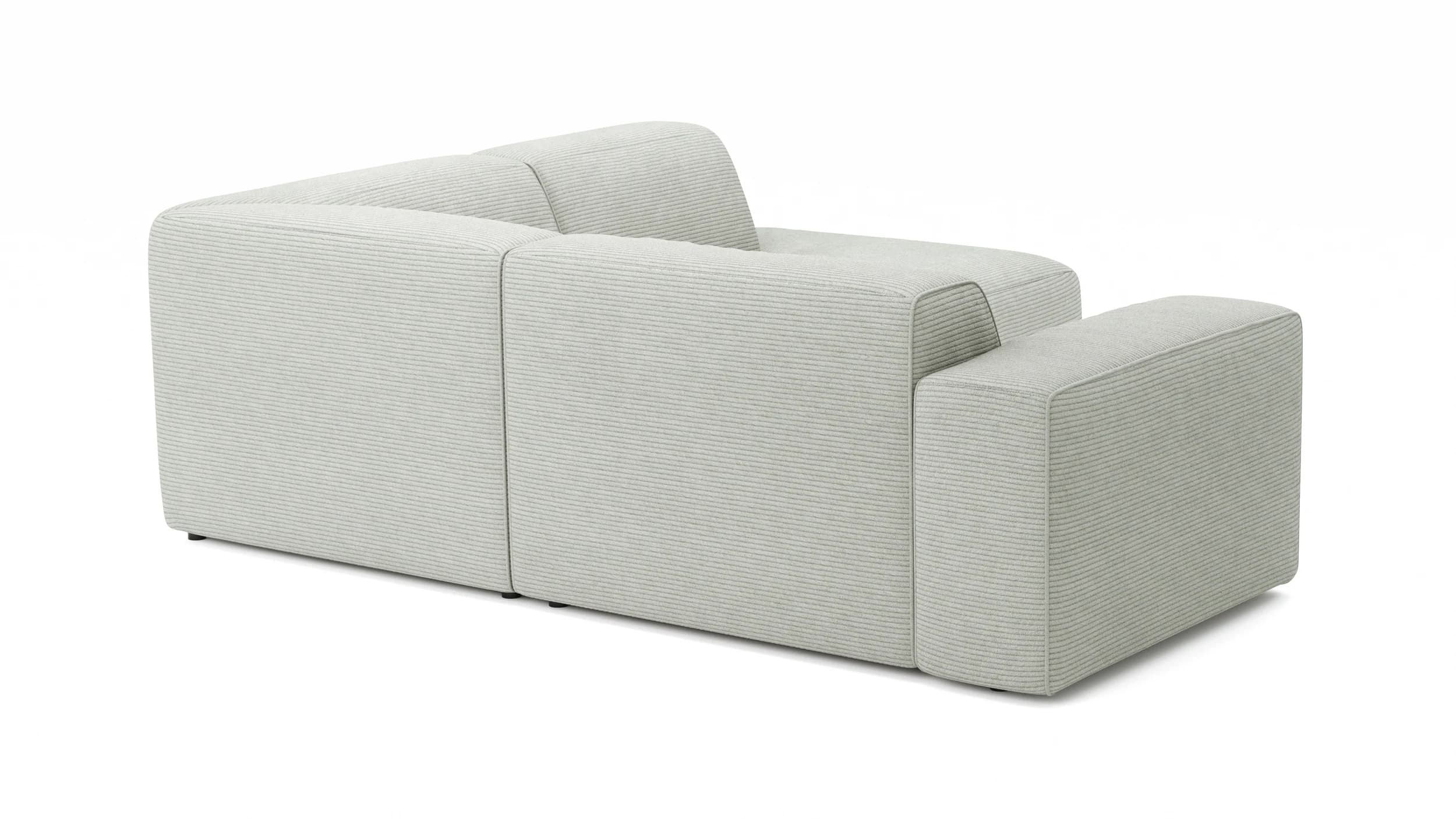 Ecksofa Elementos - 1,5-Sitzer links mit Ecke rechts, Stoff, Hellgrau
