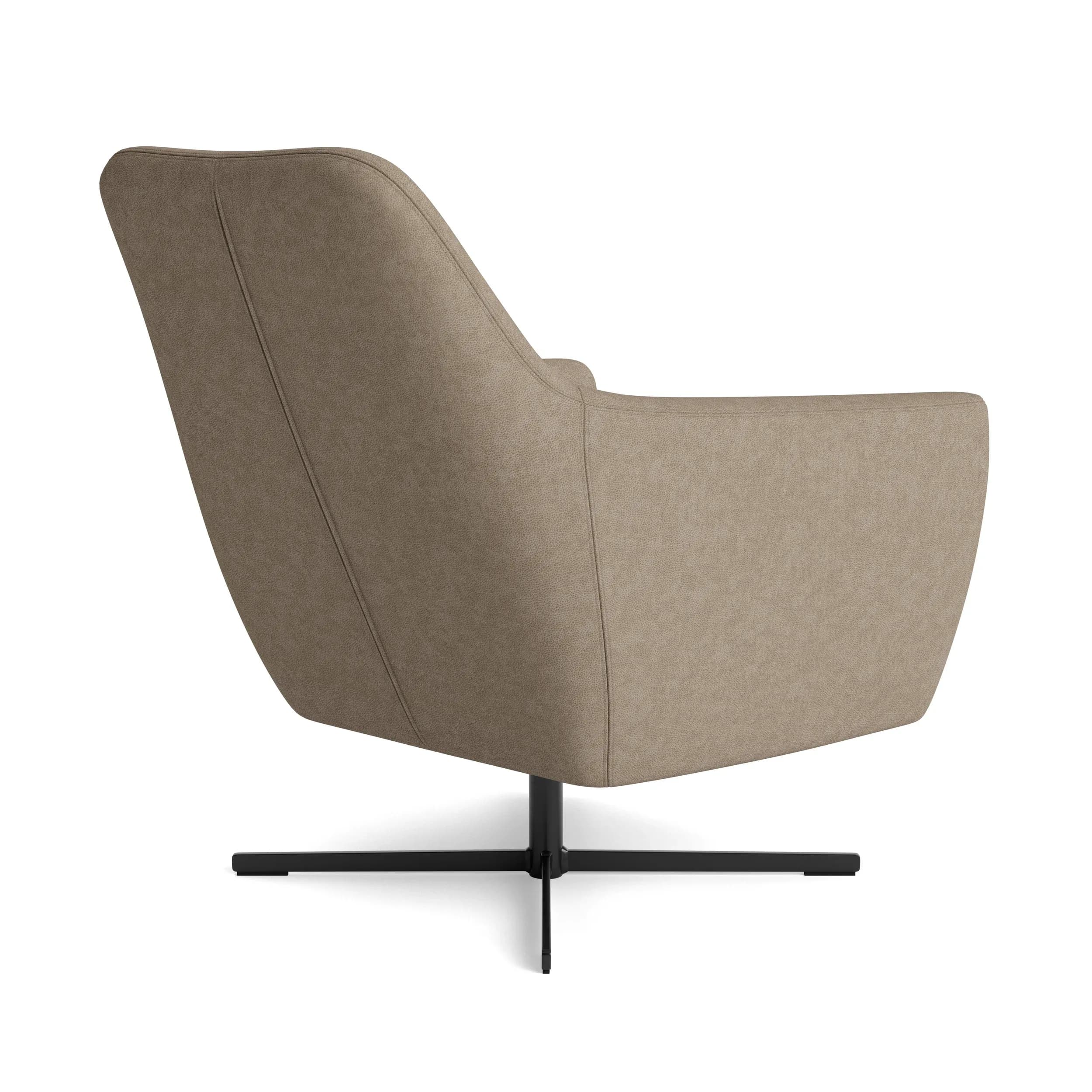 Sessel Noreli - drehbar, Stoff, Tabakbraun