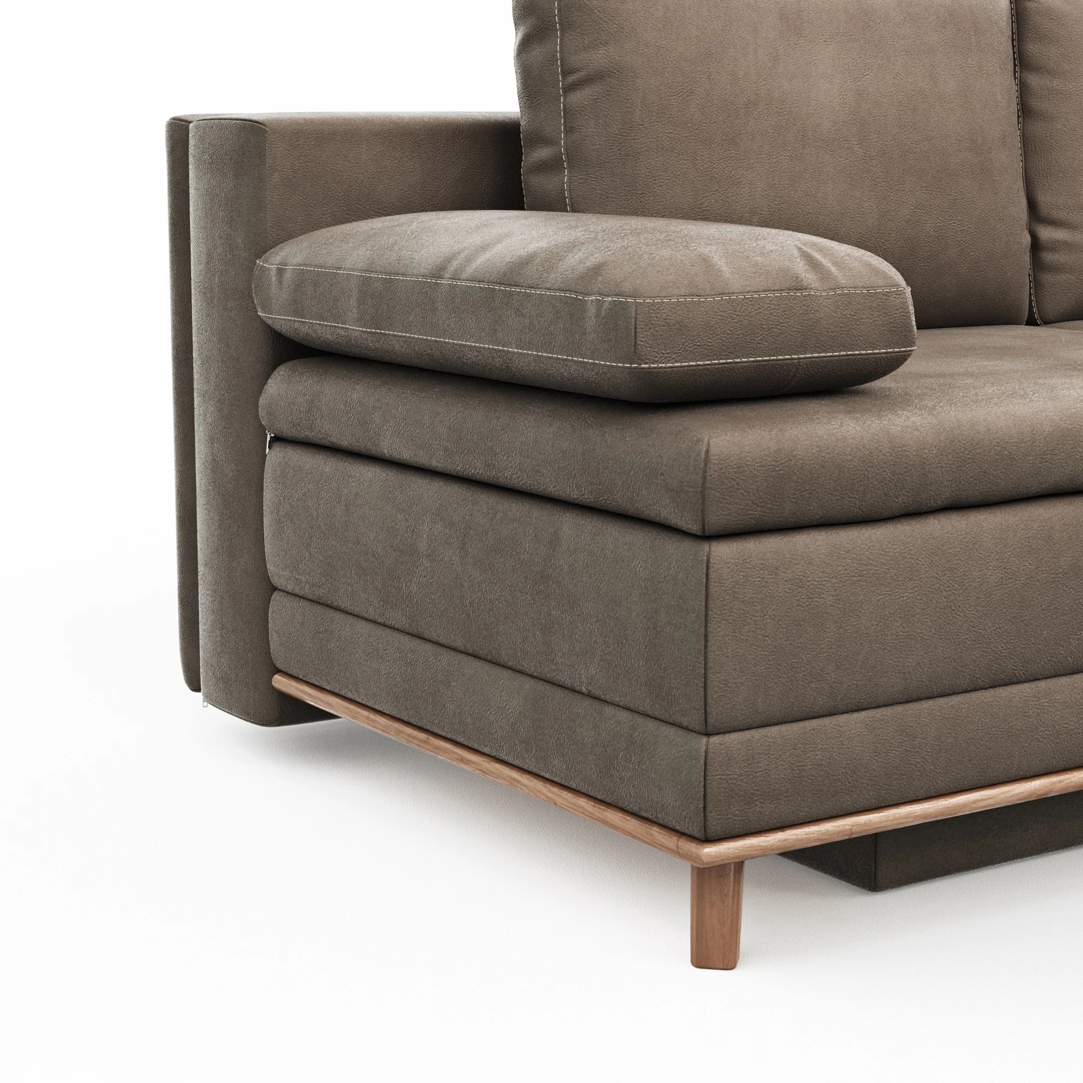 Sofa Lakeville 2 - 2-Sitzer inkl. Schlaffunktion mit Bettkasten, Stoff, Braun