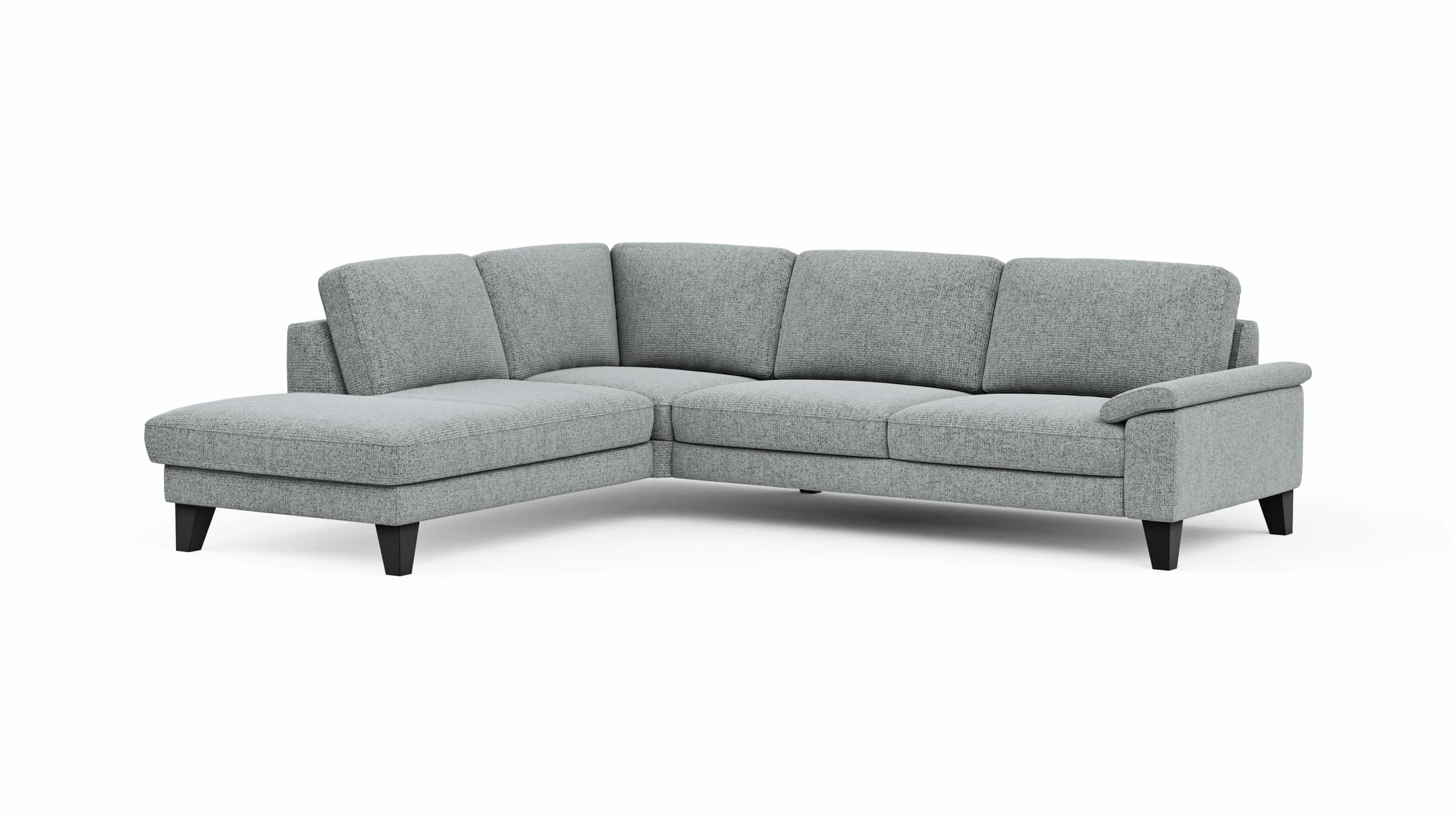 Ecksofa Oviedo - Ecke links mit 2,5-Sitzer, Stoff, Hellgrau