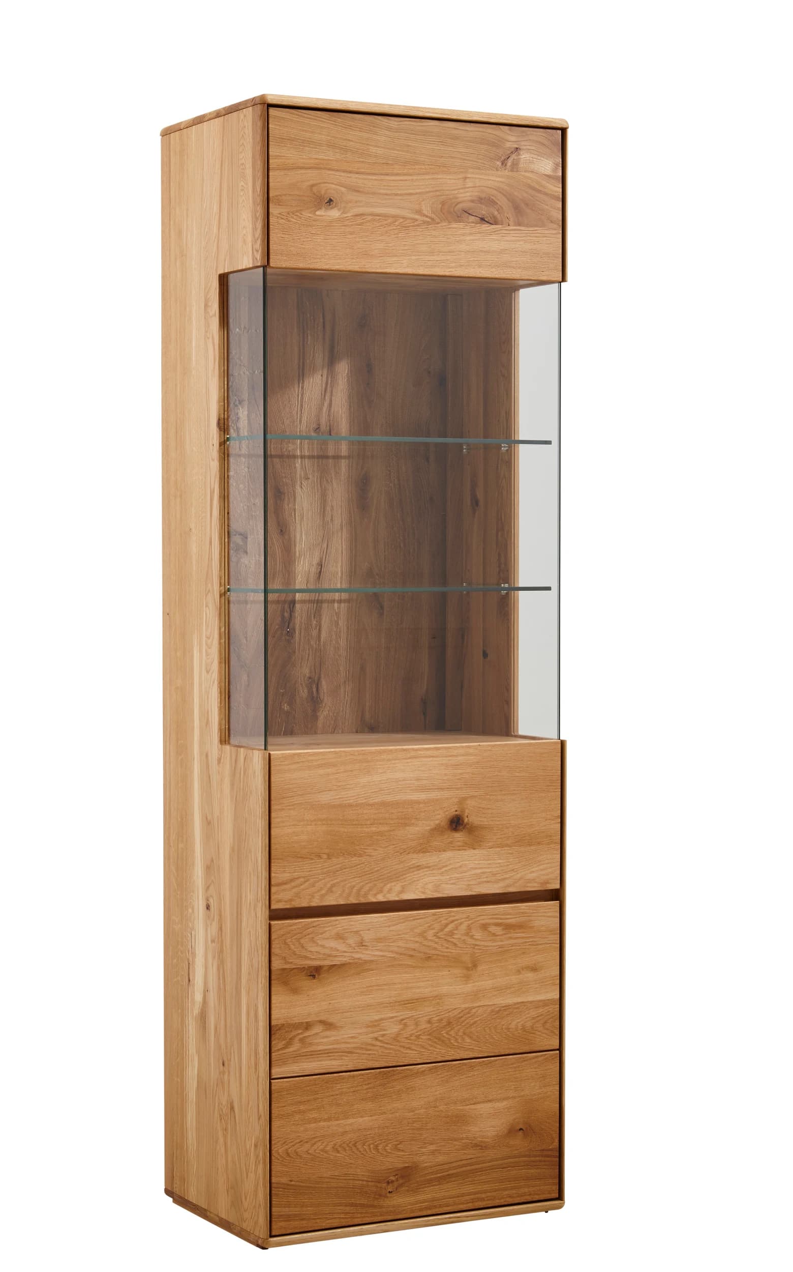 Vitrine Hillsboro - Anschlag Links, Wildeiche natur, geölt