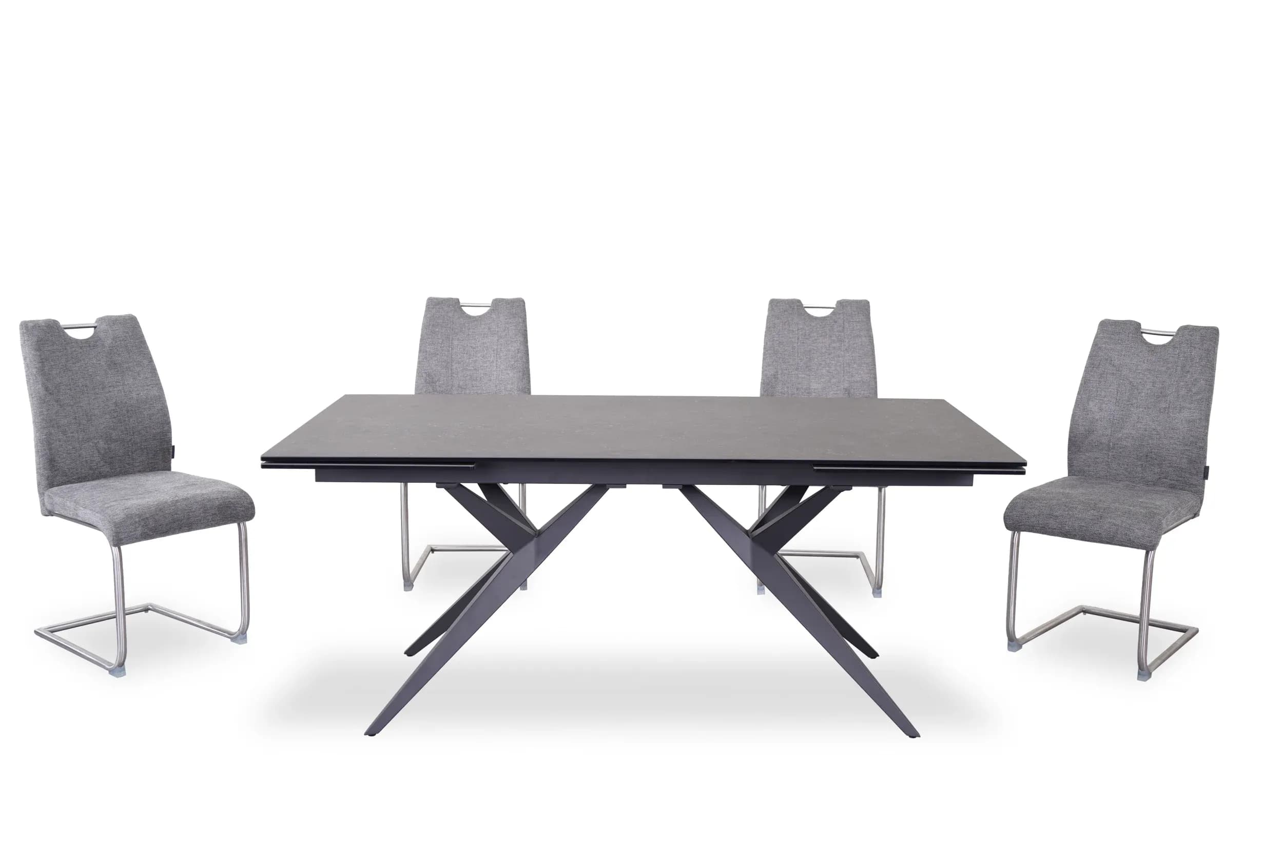 Esstisch MICHELA - ausziehbar, LB ca. 180x95 cm, Glaskeramik, Dunkelgrau