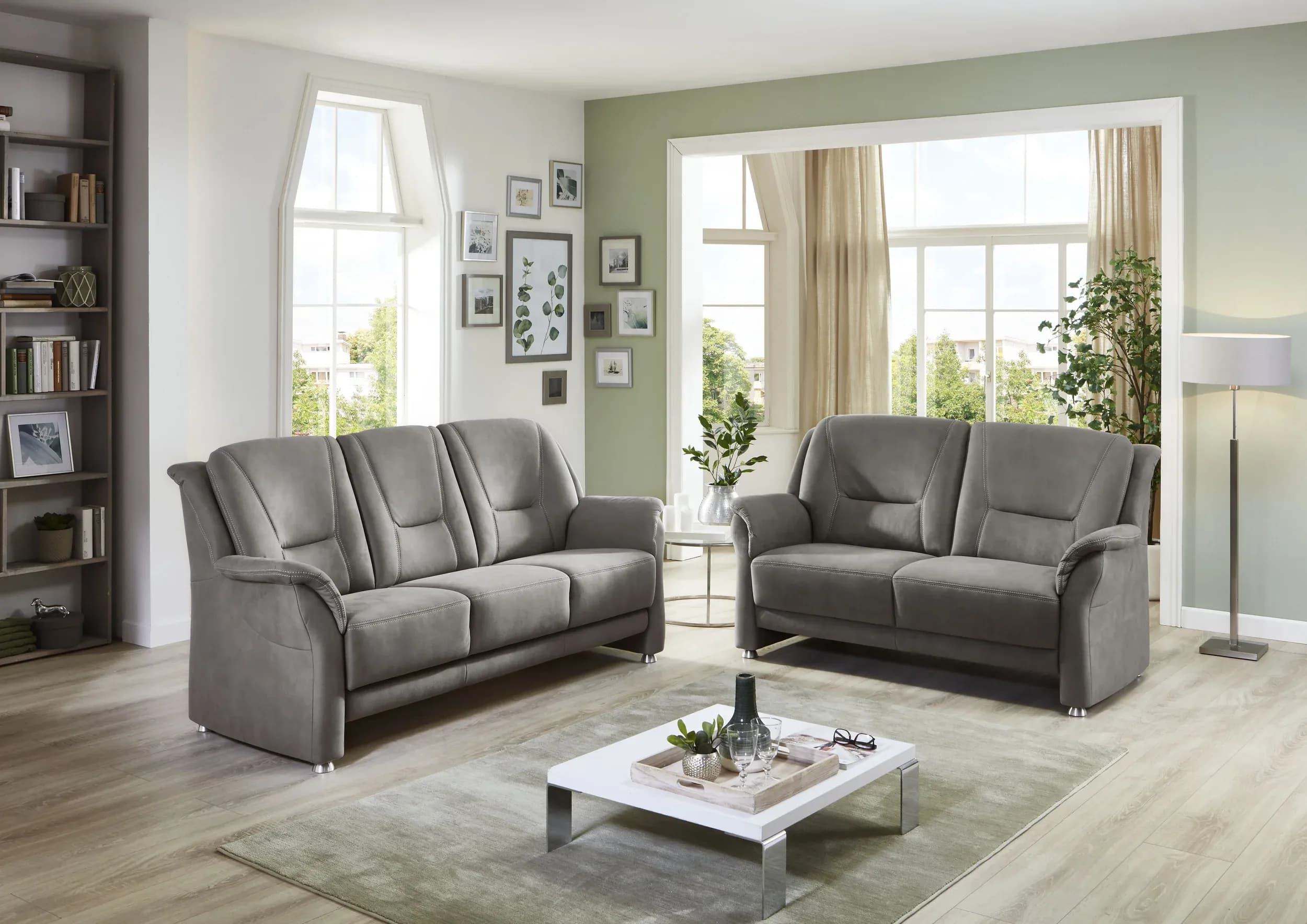 Sofa - 3-Sitzer, Stoff, Grau