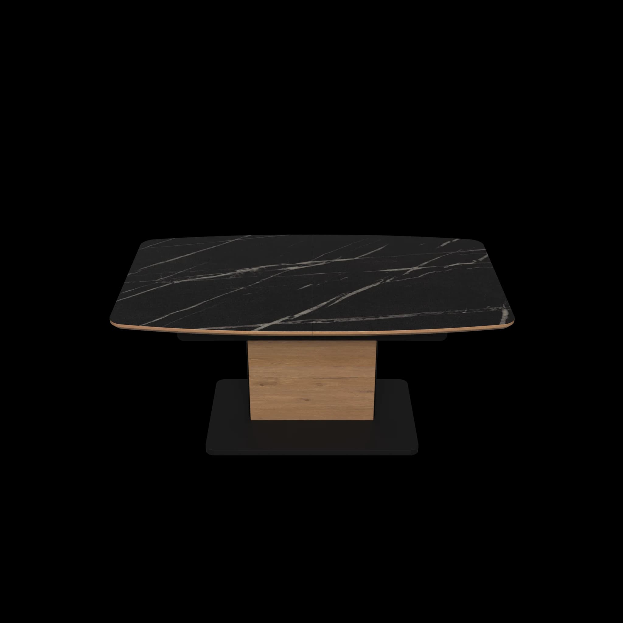 Couchtisch - höhenverstellbar, ausziehbar, LBH. ca. 120-160x70x56-75 cm, Schwarz
